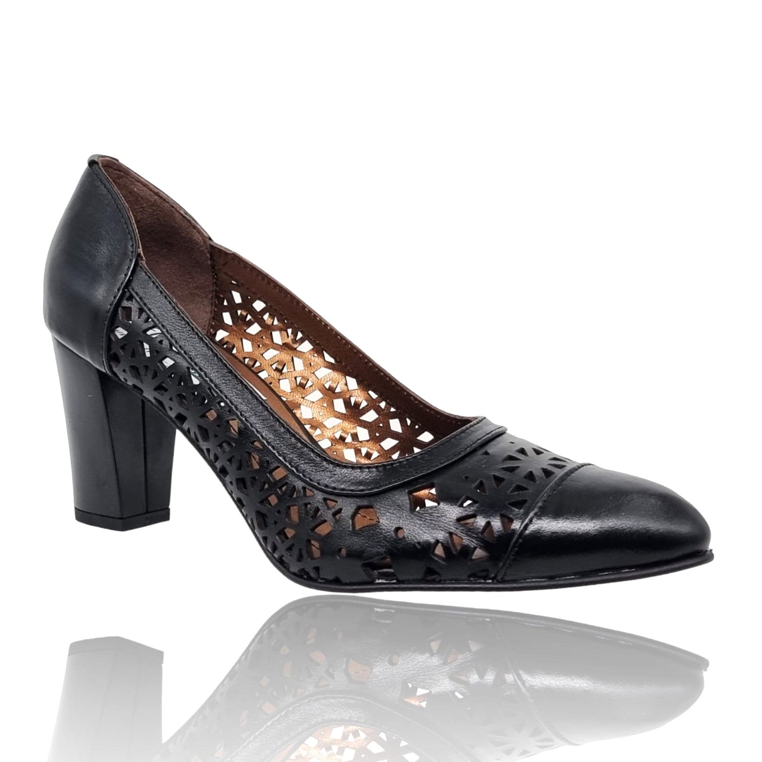 Pantofi Damă Eleganți Din Piele Naturală Neagră 20680