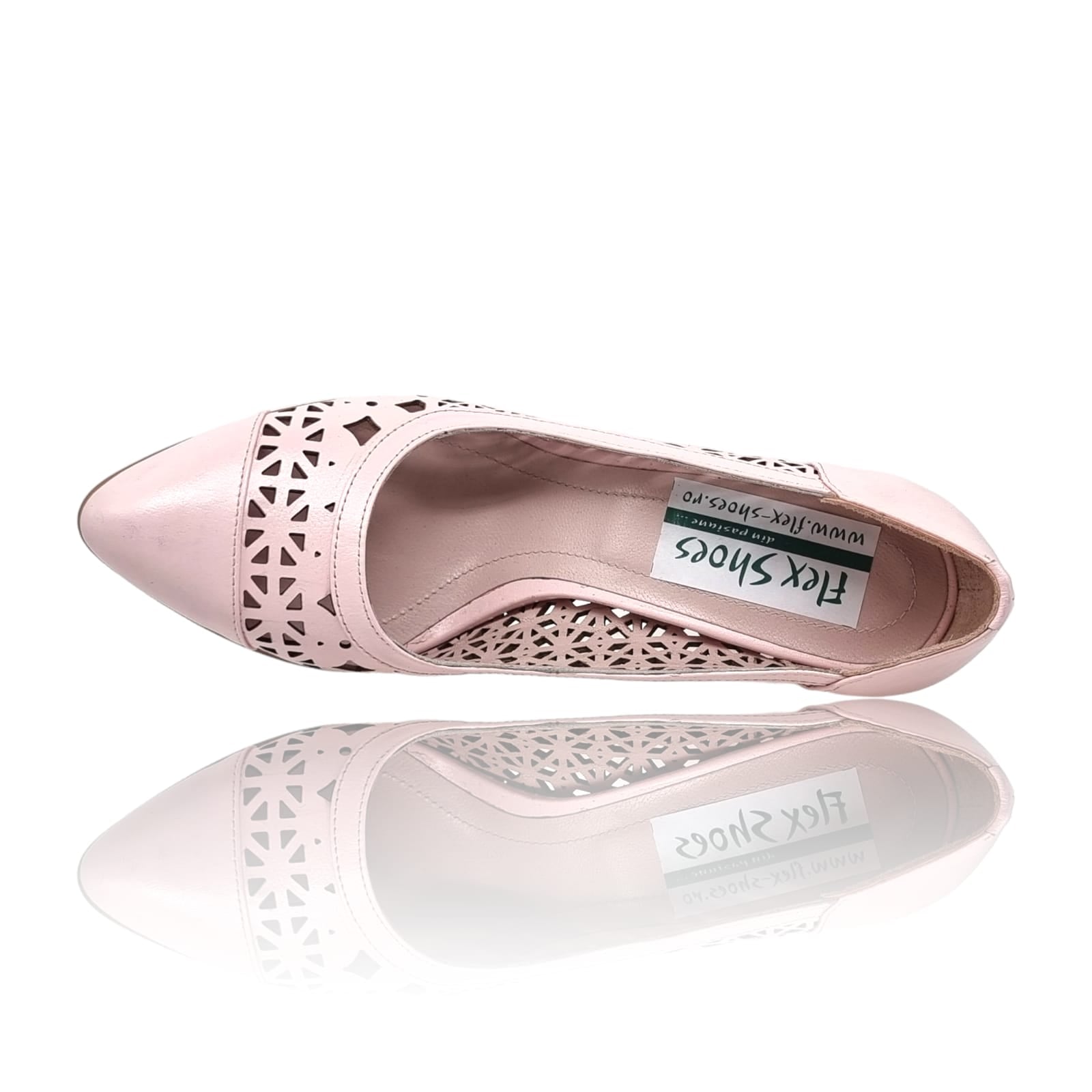 Pantofi Damă Eleganți Din Piele Naturală Pudra 20682
