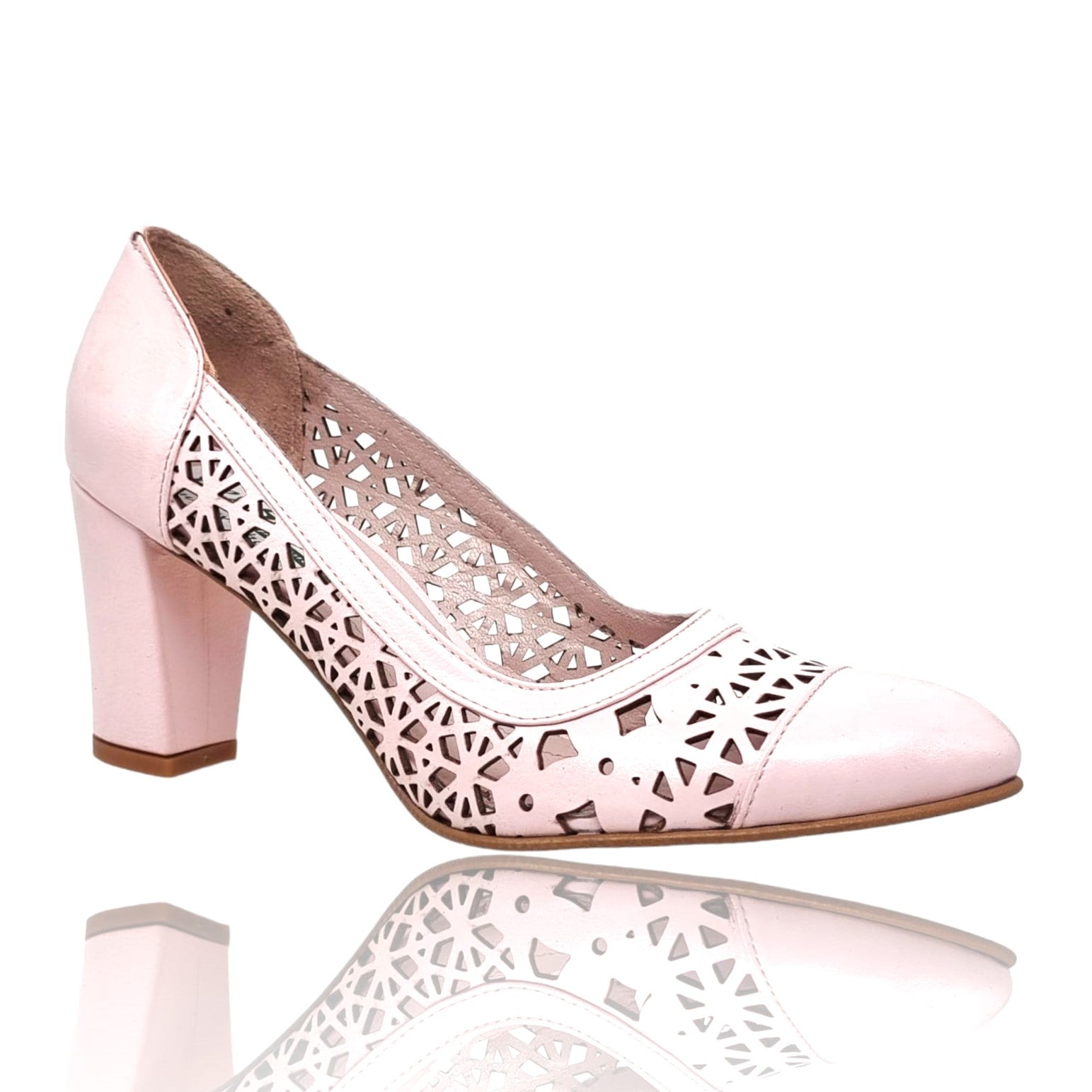 Pantofi Damă Eleganți Din Piele Naturală Pudra 20682