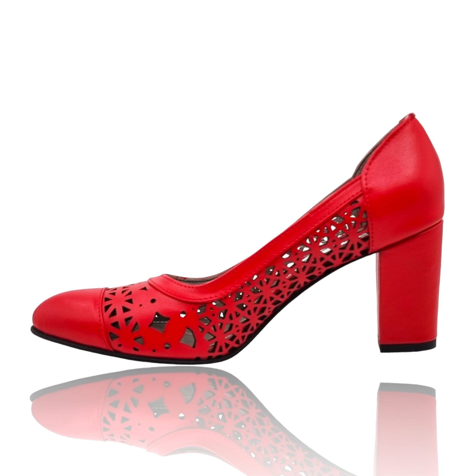 Pantofi Damă Eleganți Din Piele Naturală Roșie 20683