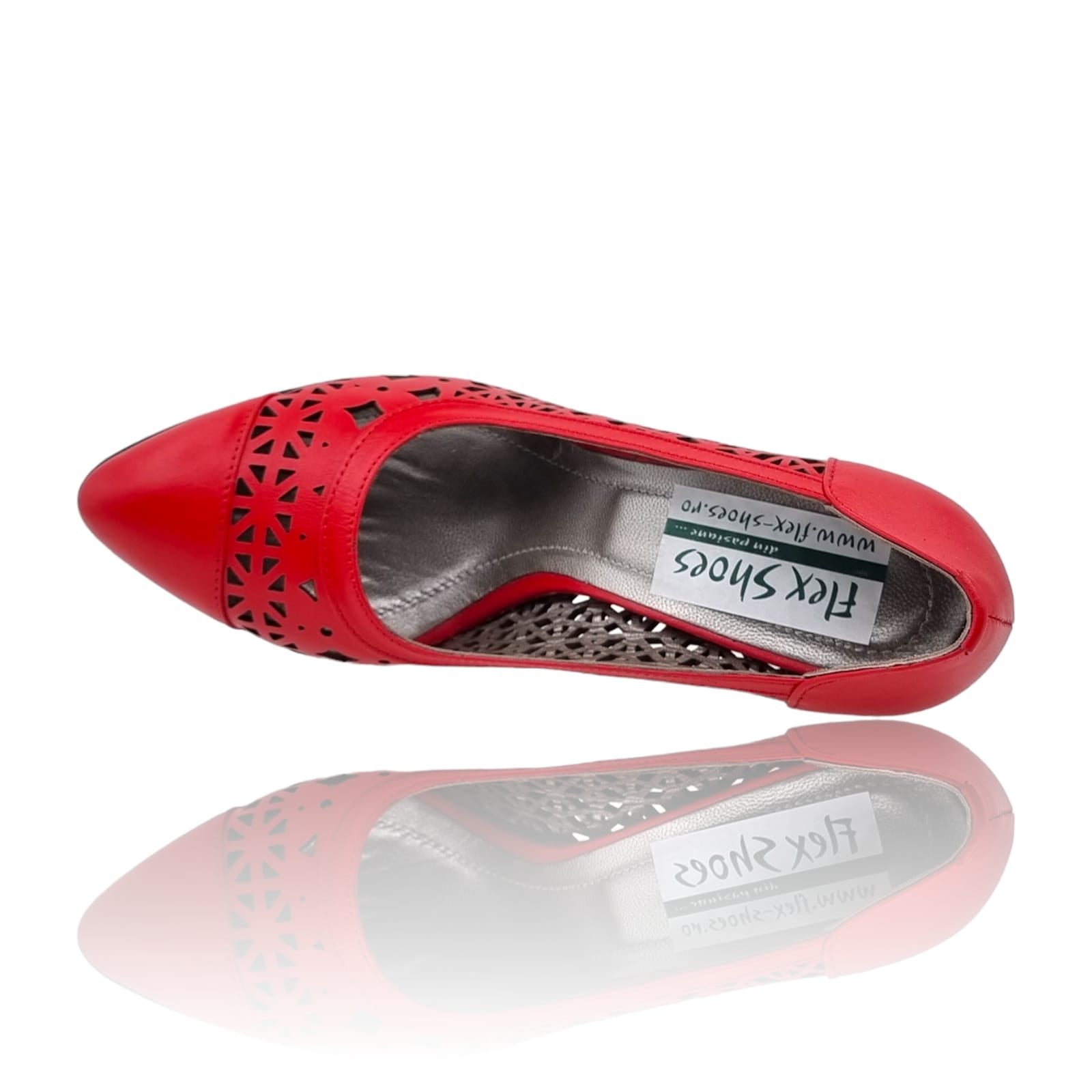 Pantofi Damă Eleganți Din Piele Naturală Roșie 20683