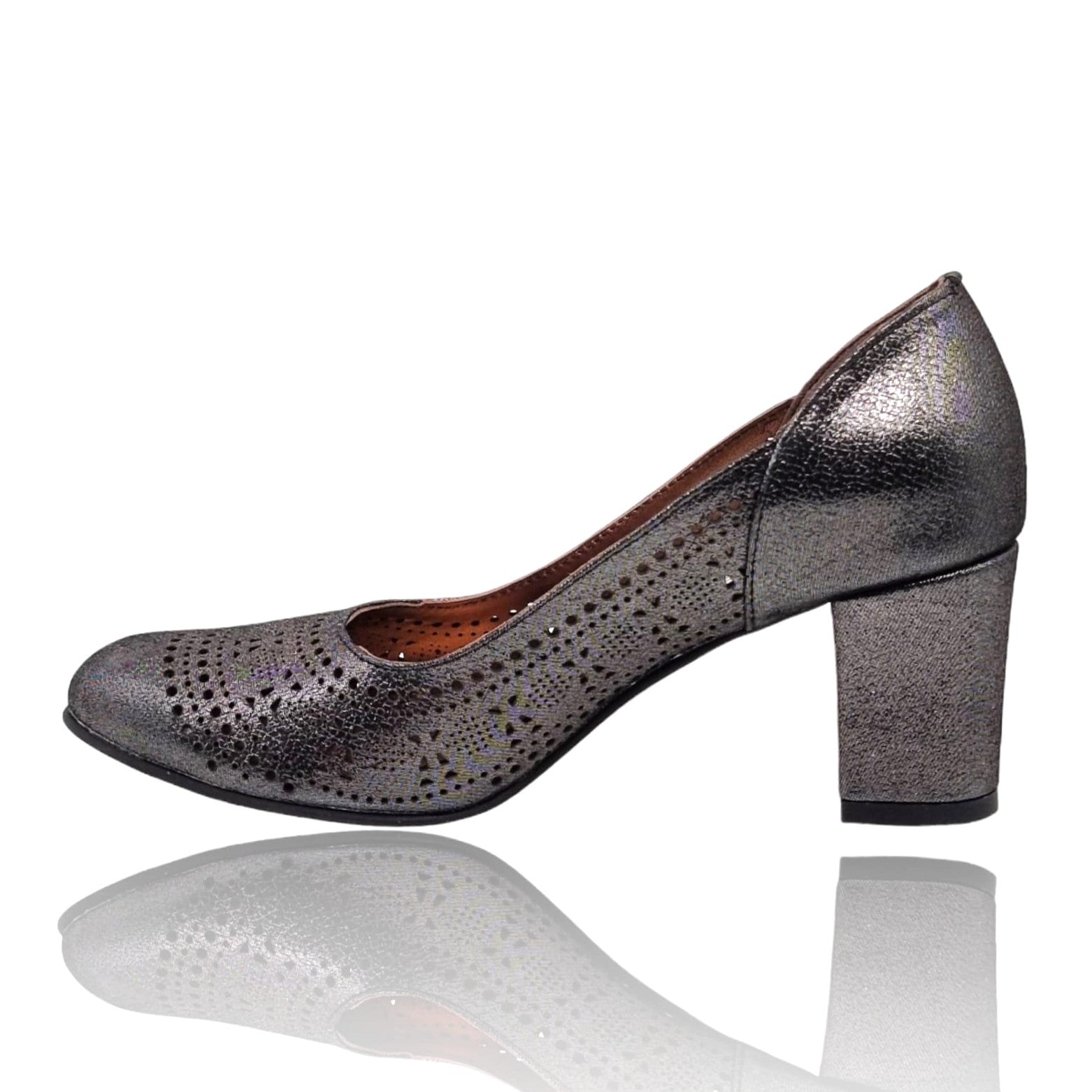 Pantofi Damă Eleganți Din Piele Naturală Gri Sidef 20684
