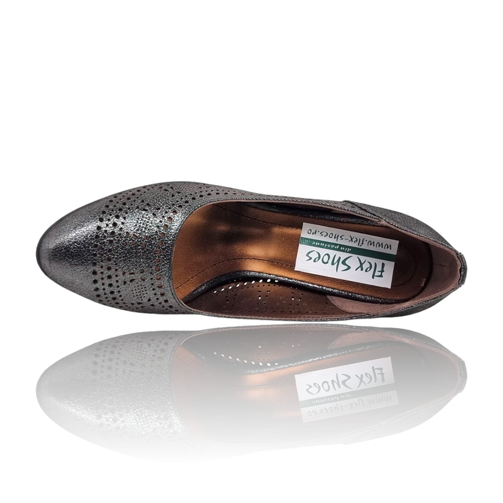 Pantofi Damă Eleganți Din Piele Naturală Gri Sidef 20684