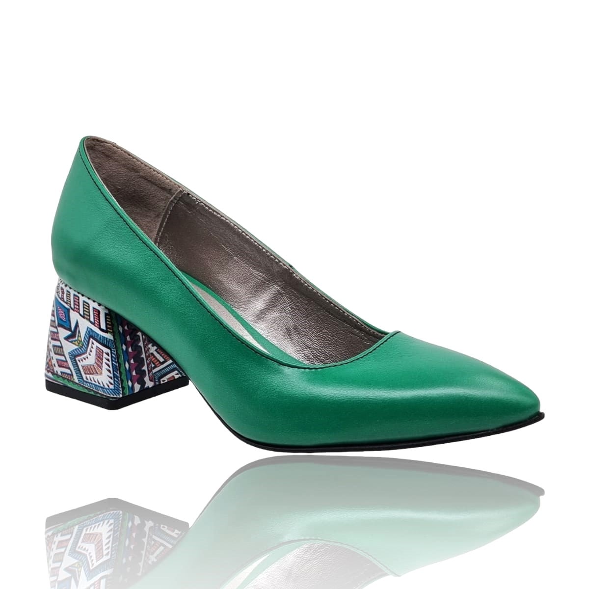 Pantofi Damă Eleganți Din Piele Naturală Verde 20689