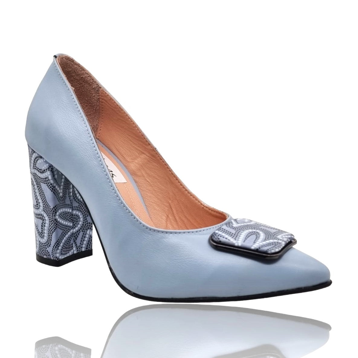 Pantofi Damă Eleganți Din Piele Naturală Albastră 20703