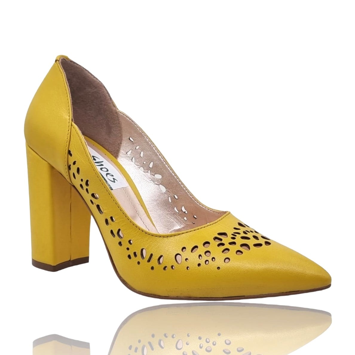Pantofi Damă Eleganți Din Piele Naturală Galbenă 20704