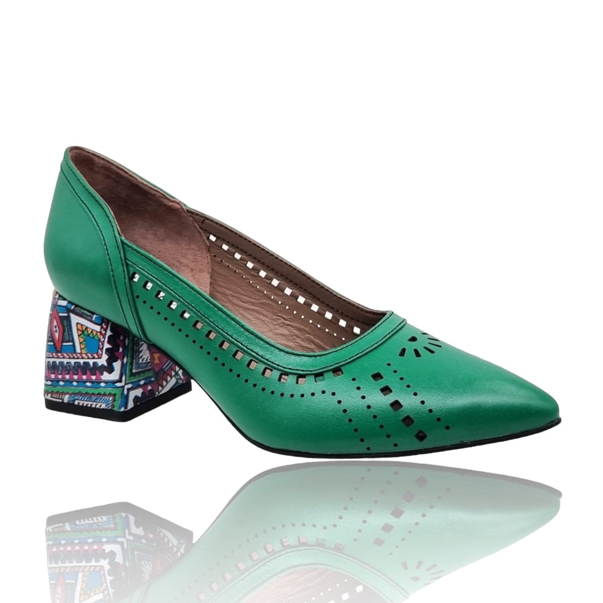 Pantofi Damă Eleganți Din Piele Naturală Verde 20713
