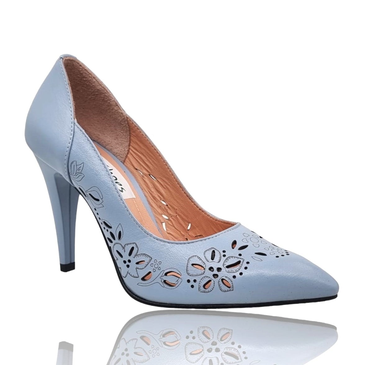 Pantofi Damă Eleganți Din Piele Naturală Albastră 20717