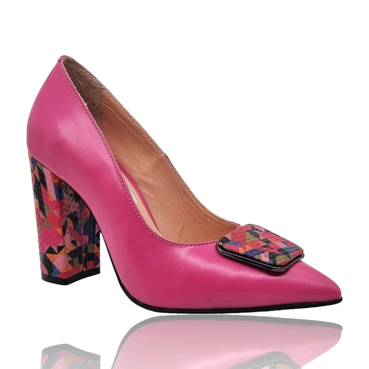 Pantofi Damă Eleganți Din Piele Naturală Fucsia 20718
