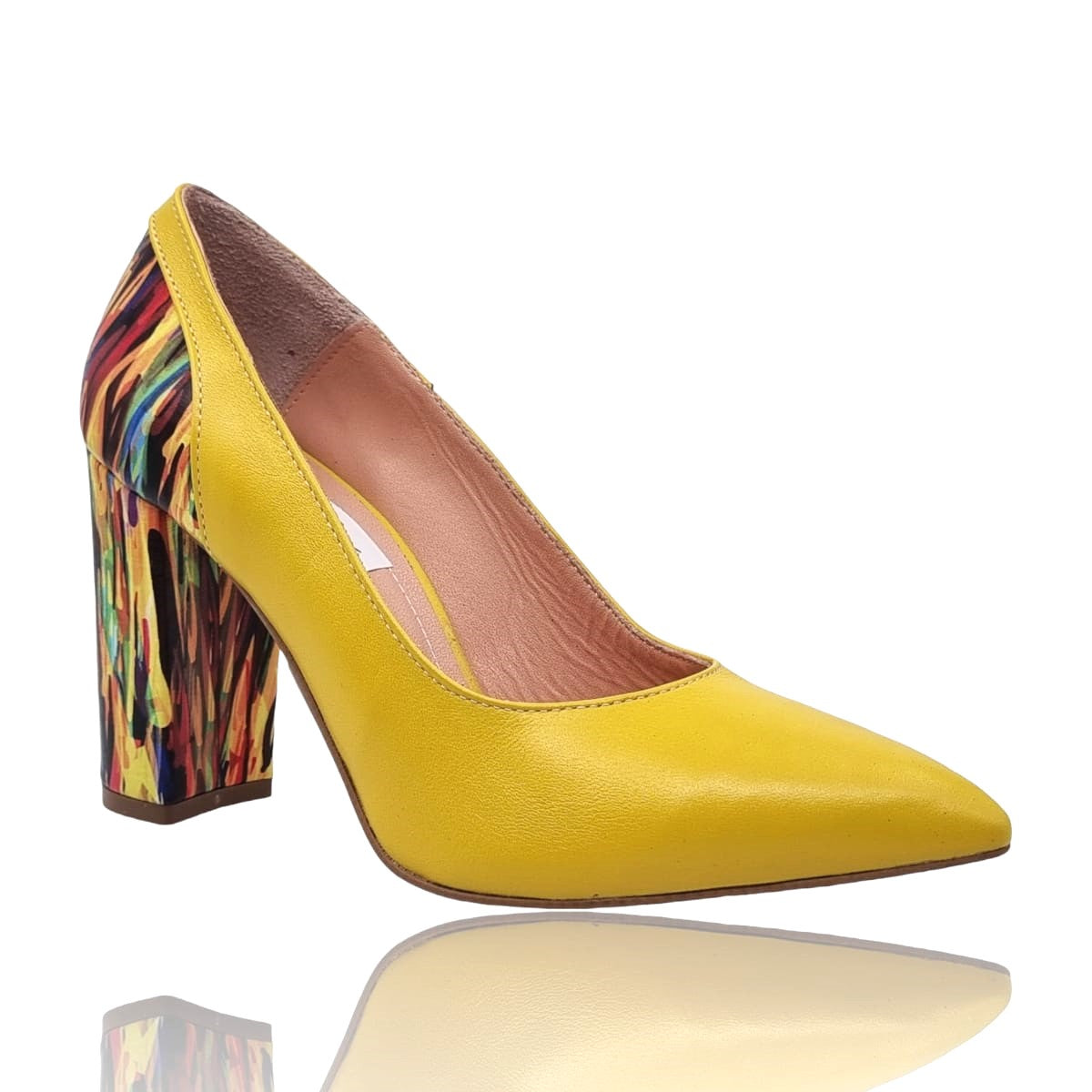 Pantofi Damă Eleganți Din Piele Naturală Galbenă 20722
