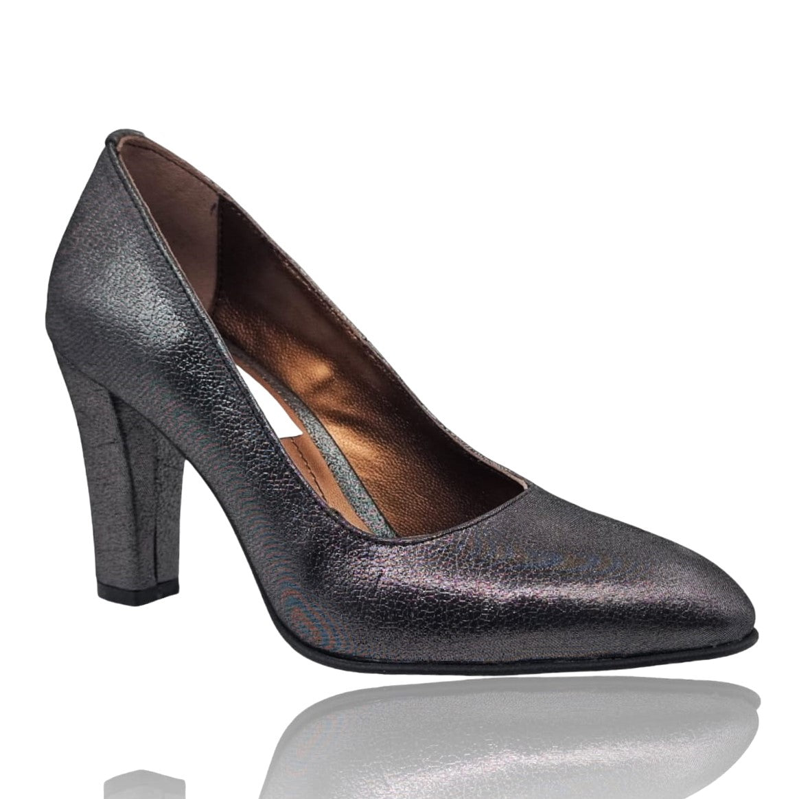 Pantofi Damă Eleganți Din Piele Naturală Gri Sidef 20728