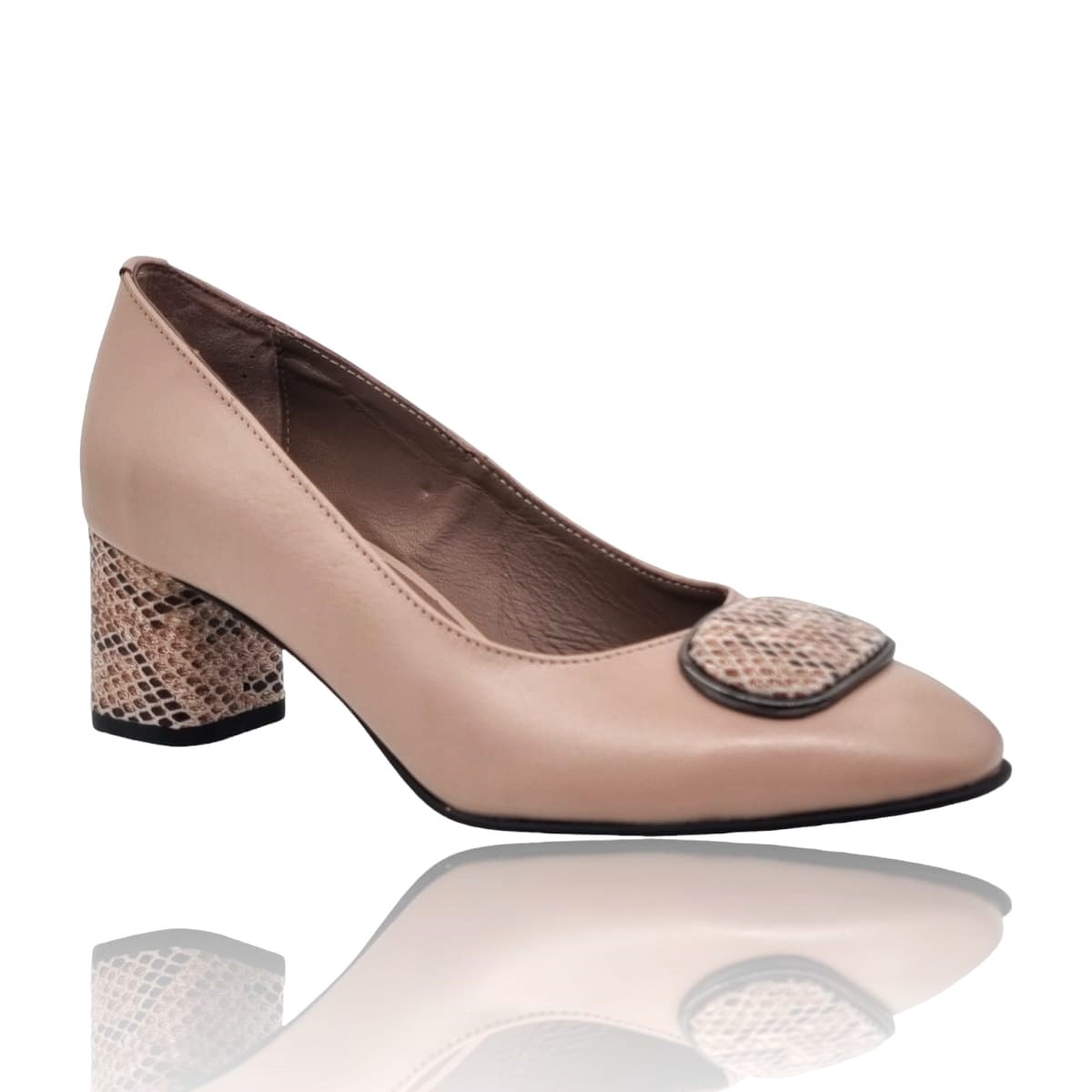 Pantofi Damă Eleganți Din Piele Naturală Crem 20730