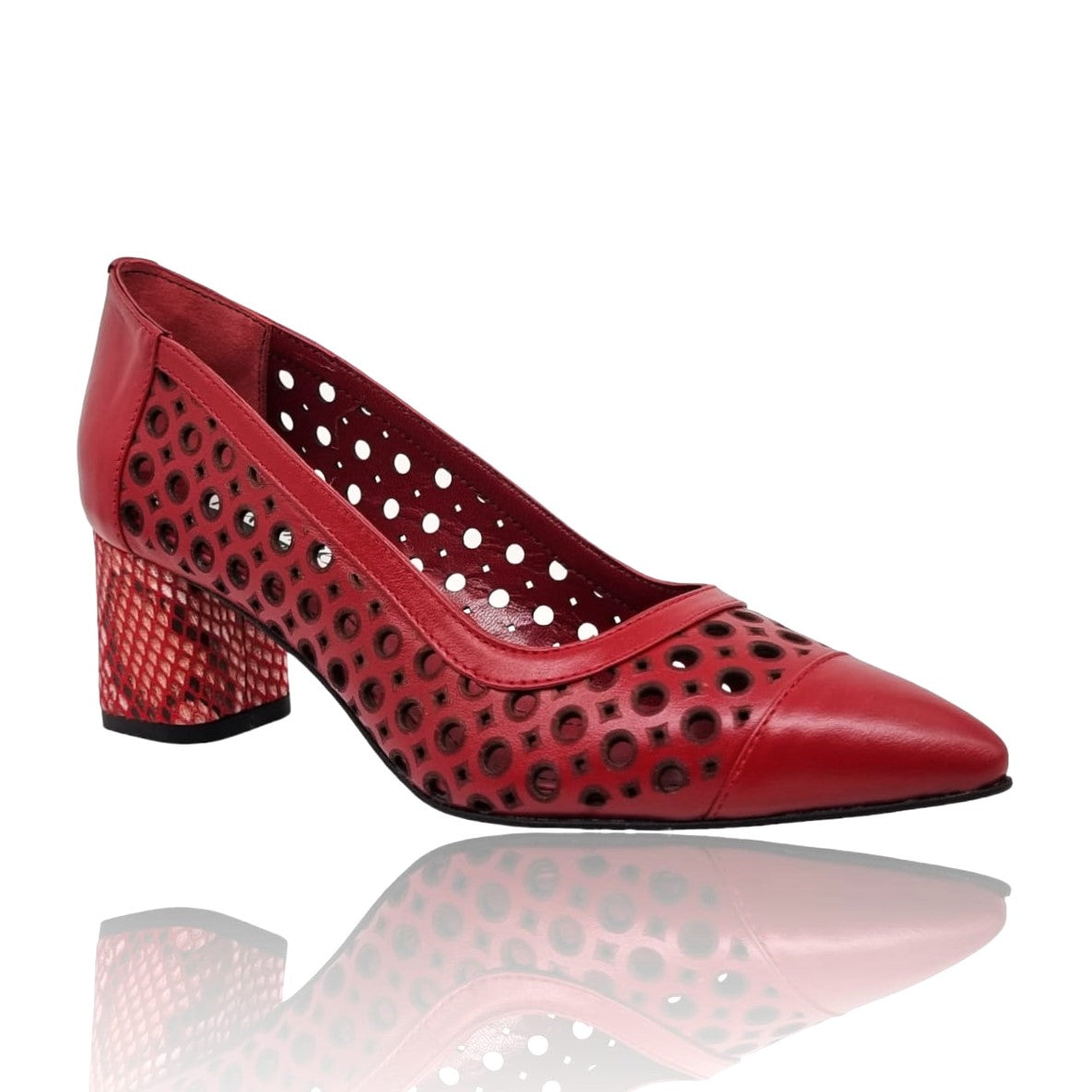 Pantofi Damă Eleganți Din Piele Naturală Roșie 20731
