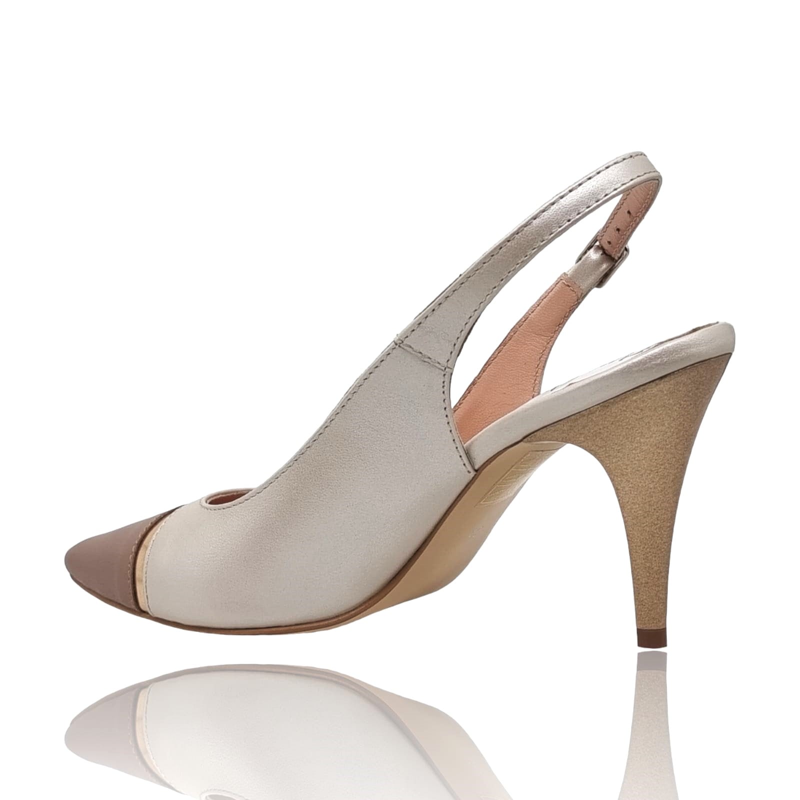 Pantofi Damă Eleganți Din Piele Naturală Crem Sid 20469