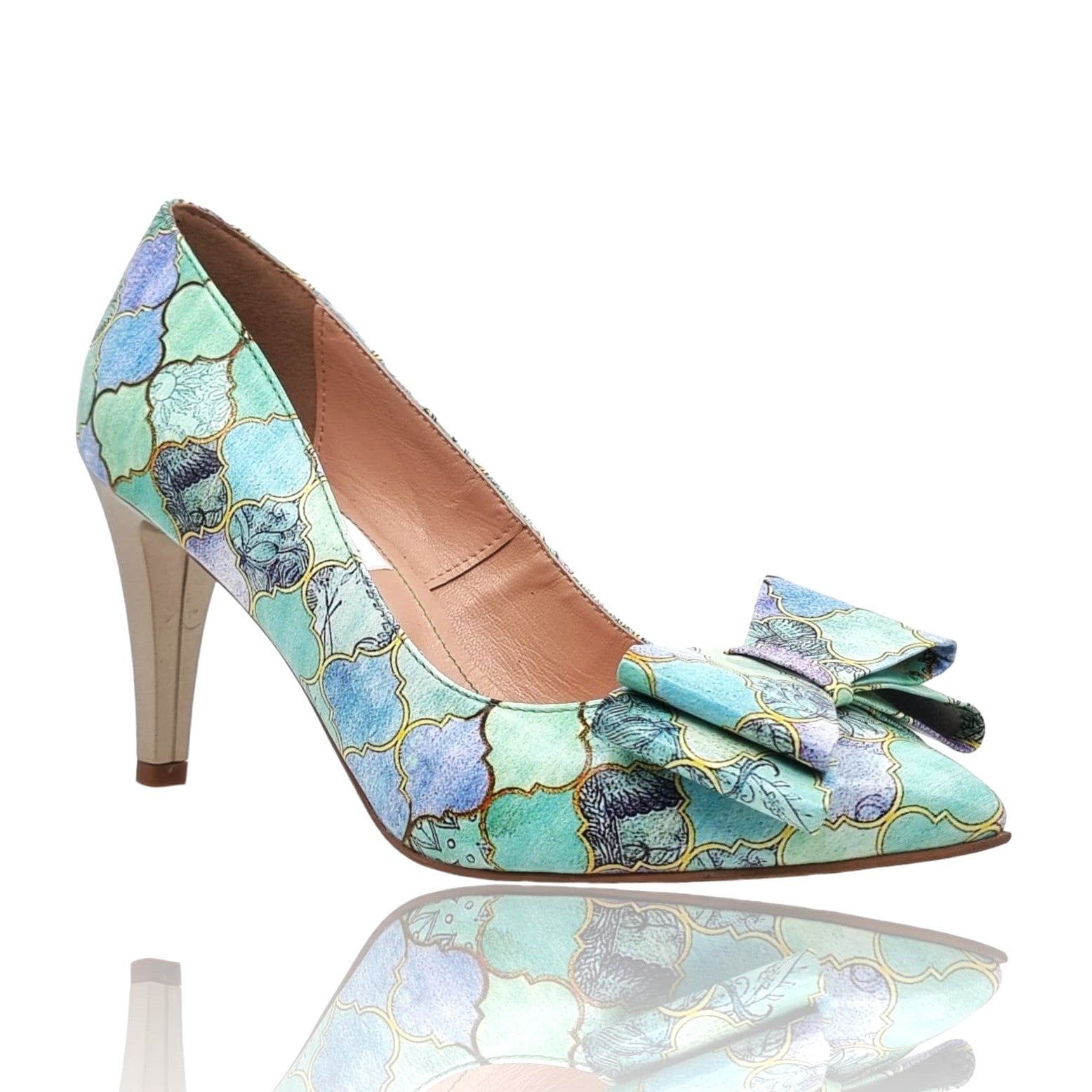 Pantofi Damă Eleganți Din Piele Naturală Verde 20741