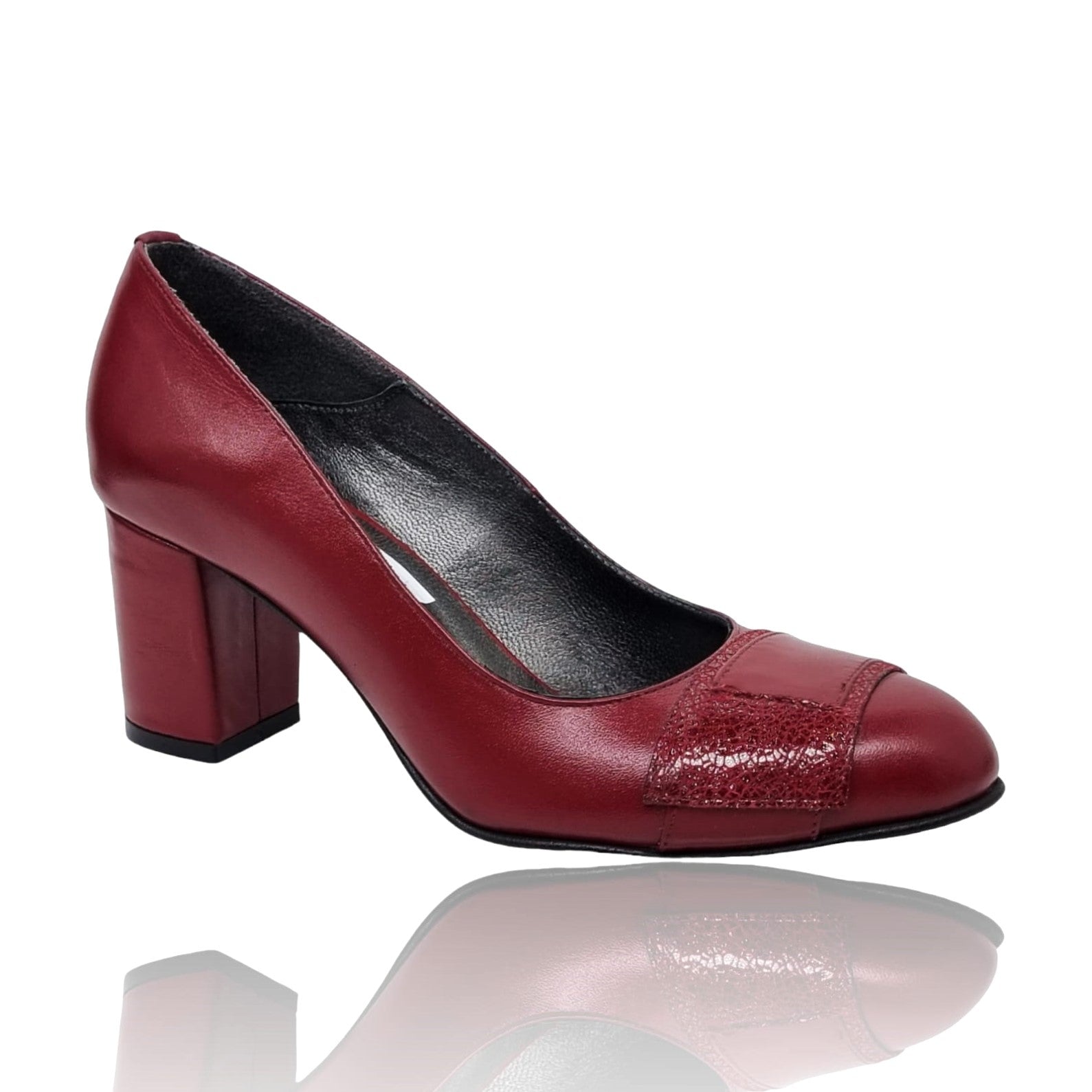 Pantofi Damă Eleganți Din Piele Naturală Bordo 20745