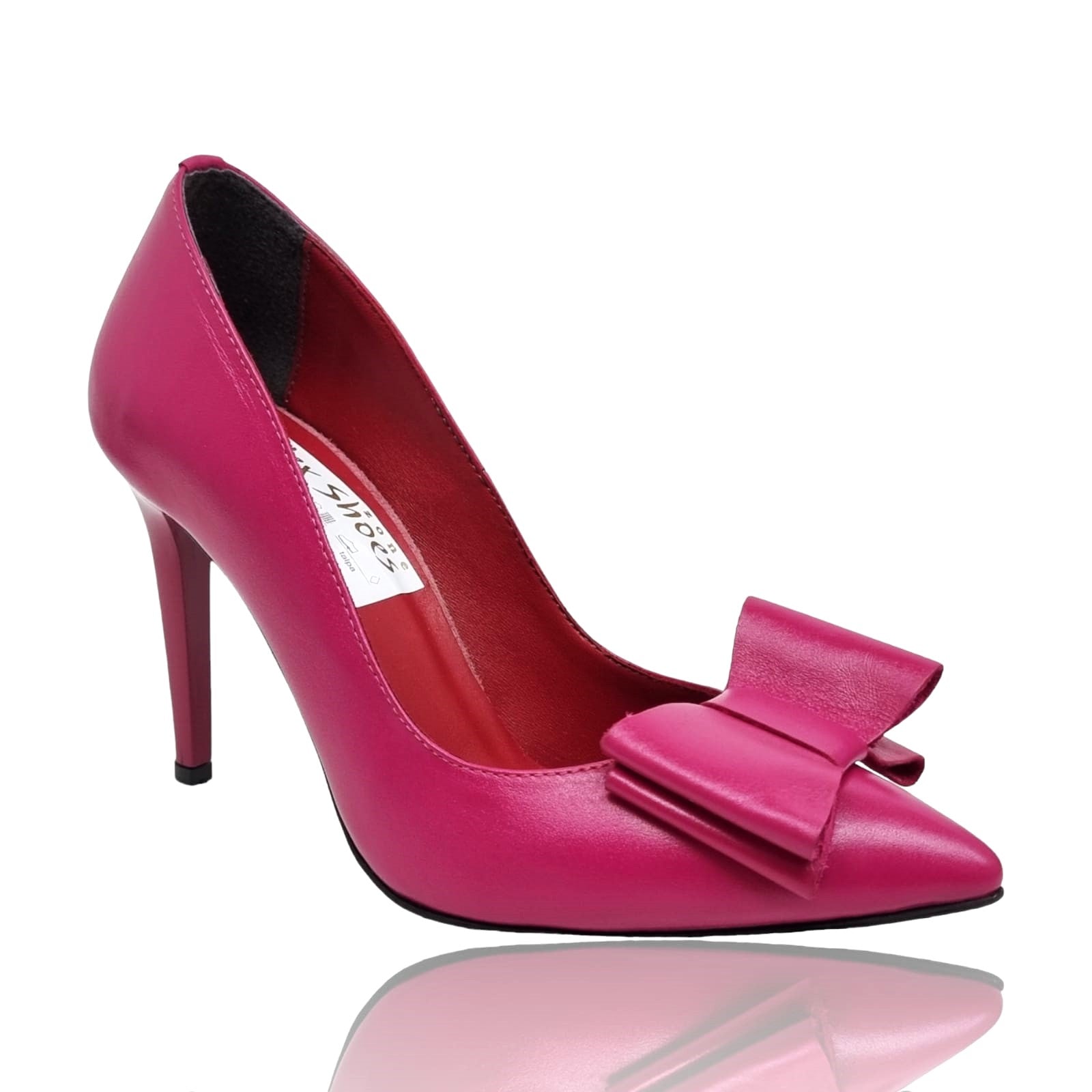 Pantofi Damă Eleganți Din Piele Naturală Fuxia 20747