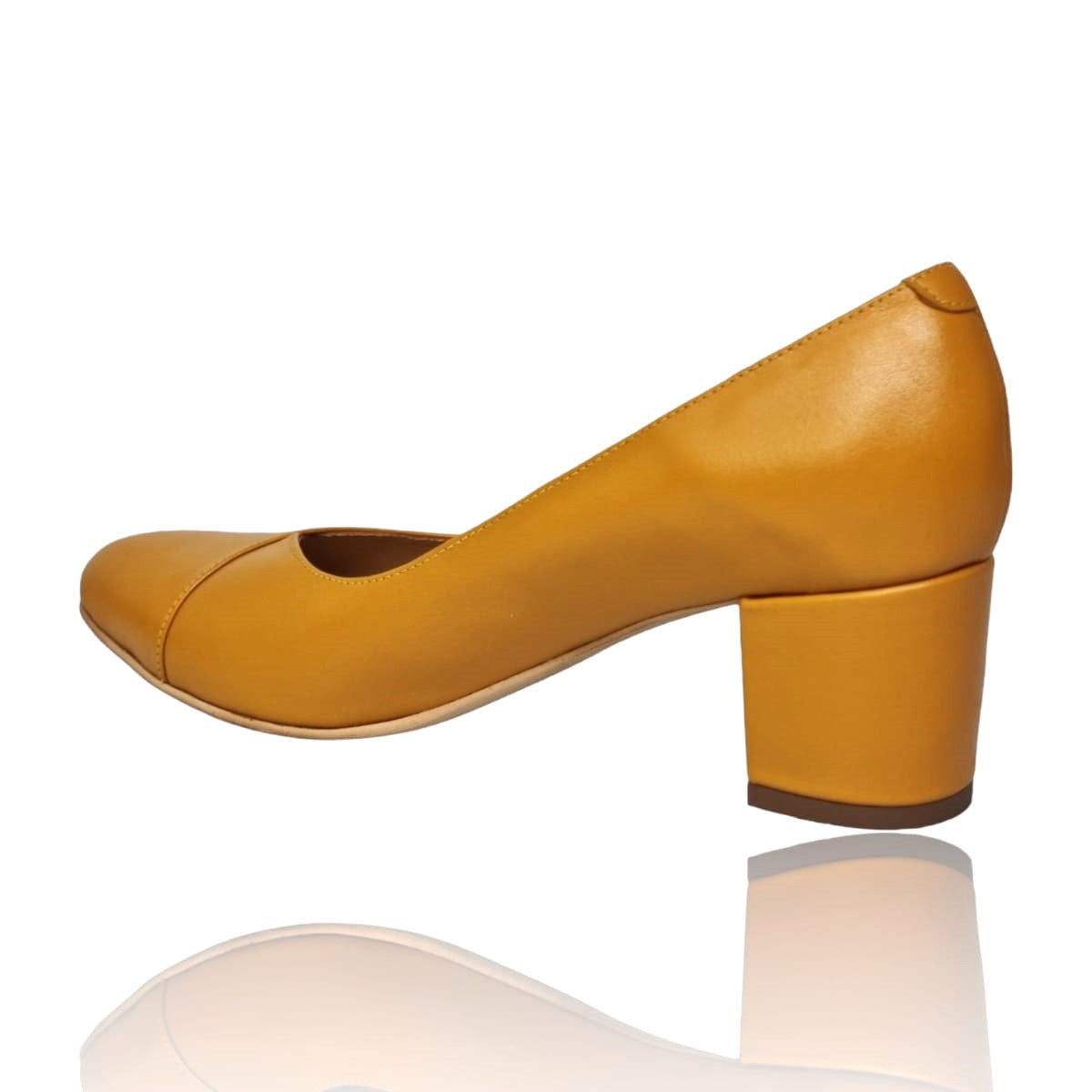 Pantofi Damă Eleganți Din Piele Naturală Galbenă 20751