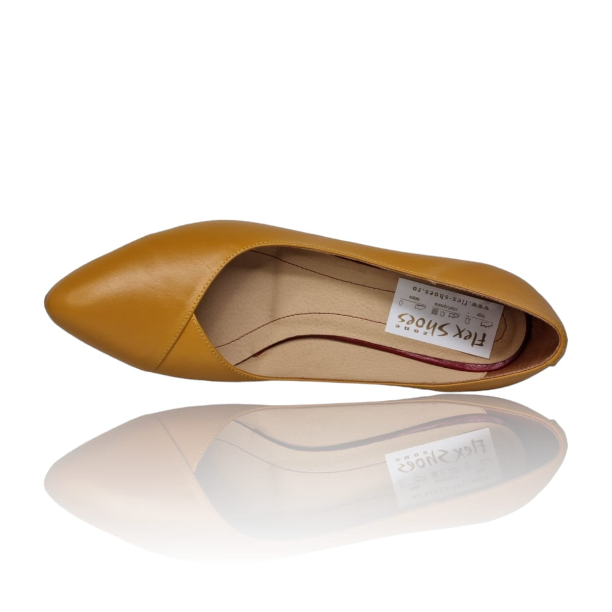 Pantofi Damă Eleganți Din Piele Naturală Galbenă 20751