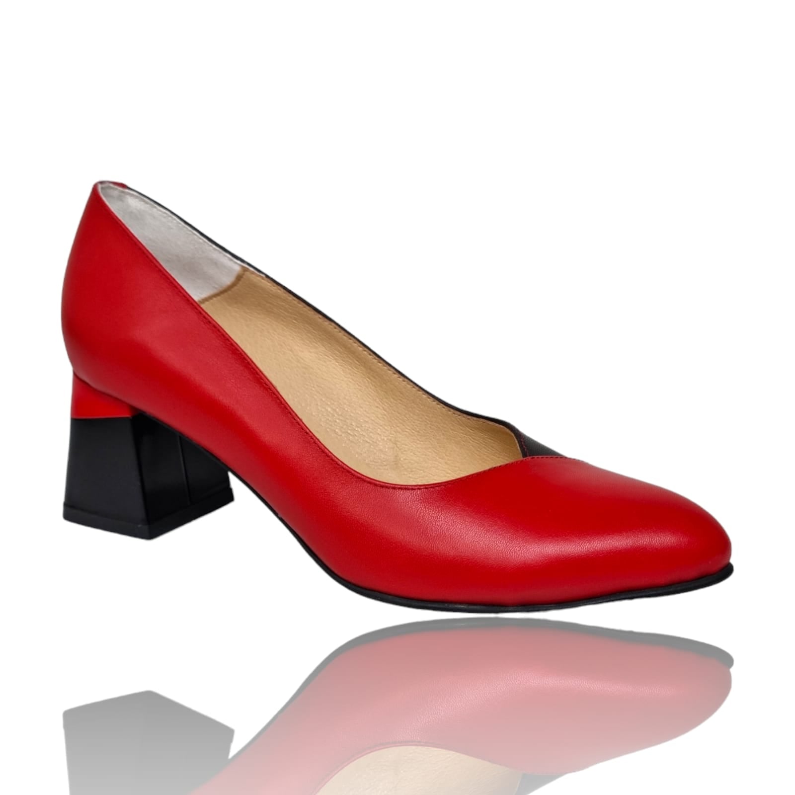 Pantofi Damă Eleganți Din Piele Naturală Roșie 20752