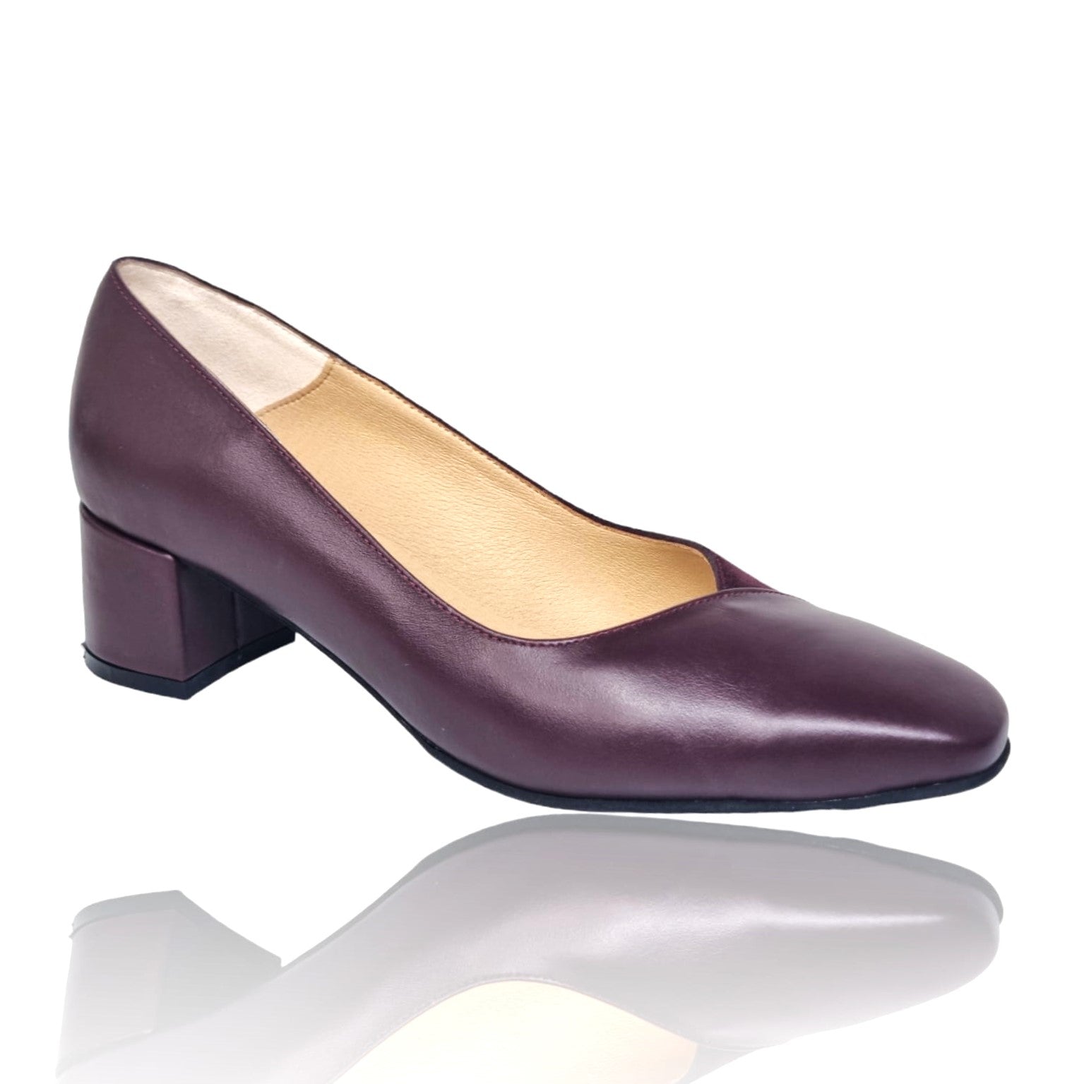 Pantofi Damă Eleganți Din Piele Naturală Grena 20754