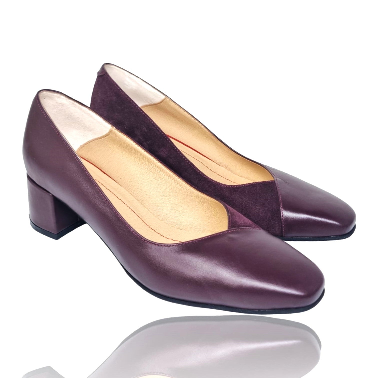 Pantofi Damă Eleganți Din Piele Naturală Grena 20754