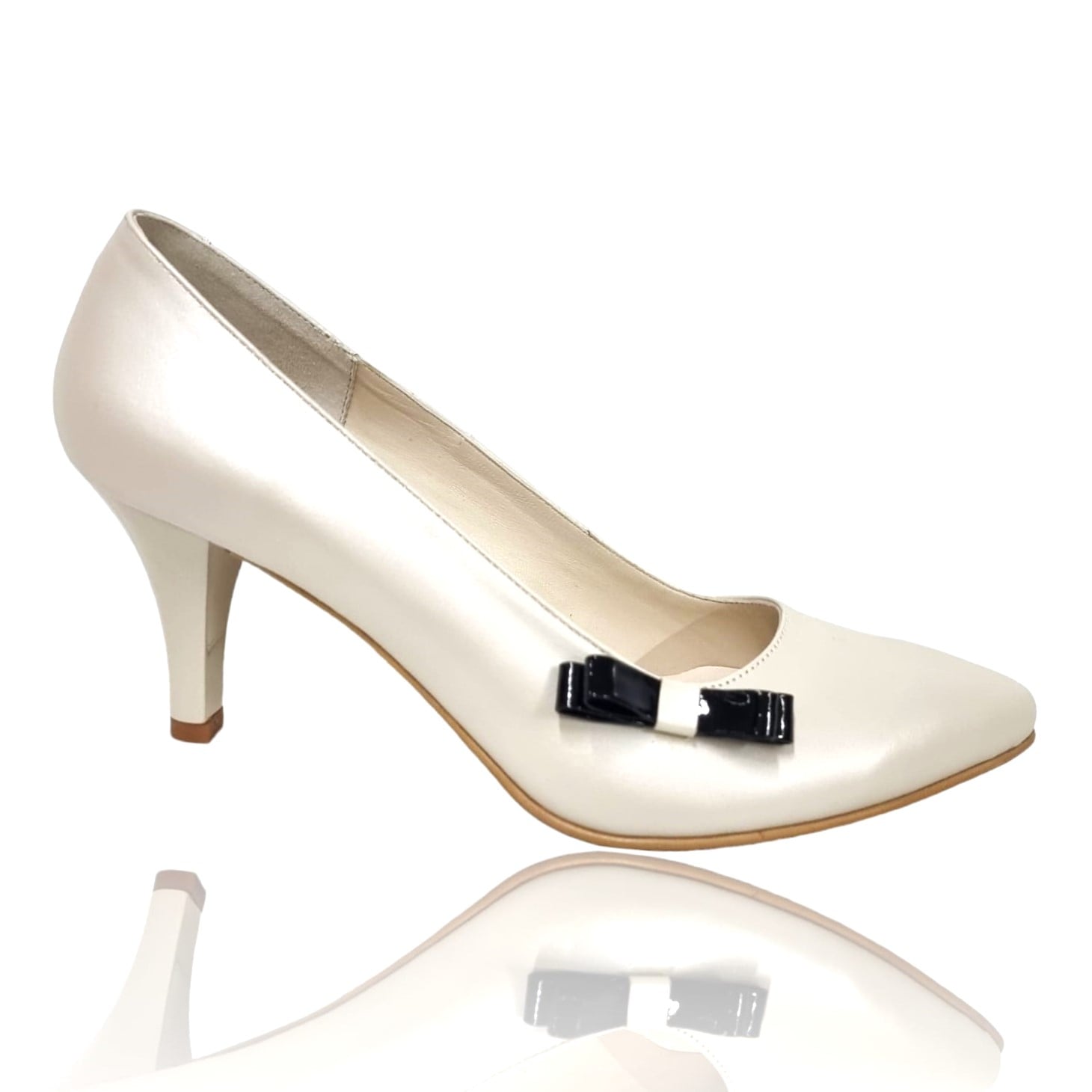 Pantofi Damă Eleganți Din Piele Naturală Crem Sid 20756