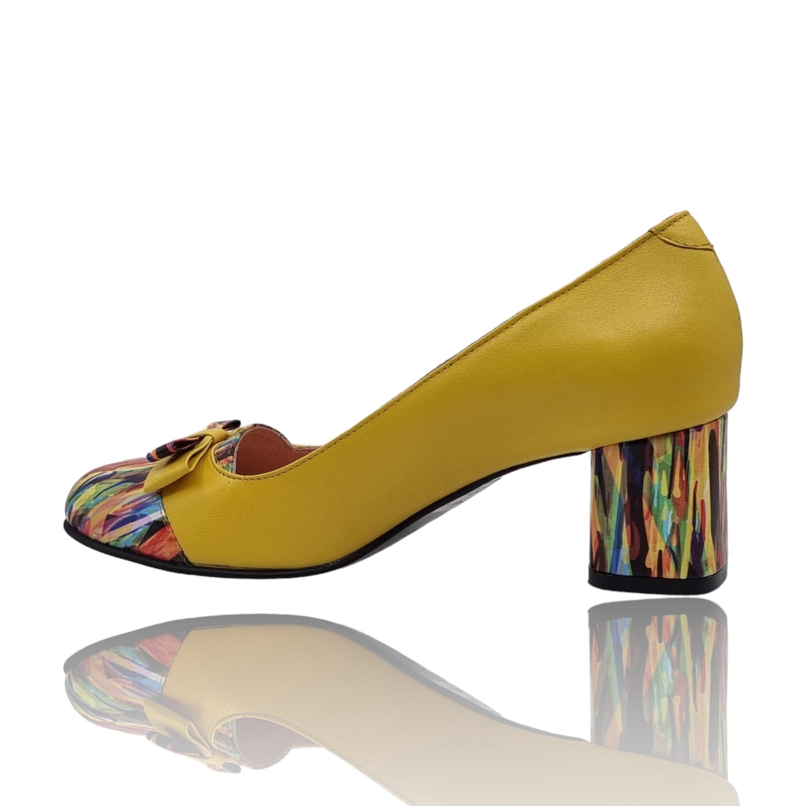 Pantofi Damă Eleganți Din Piele Naturală Galbenă 20760