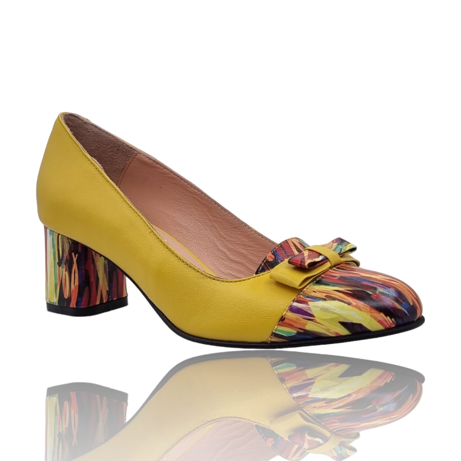 Pantofi Damă Eleganți Din Piele Naturală Galbenă 20760
