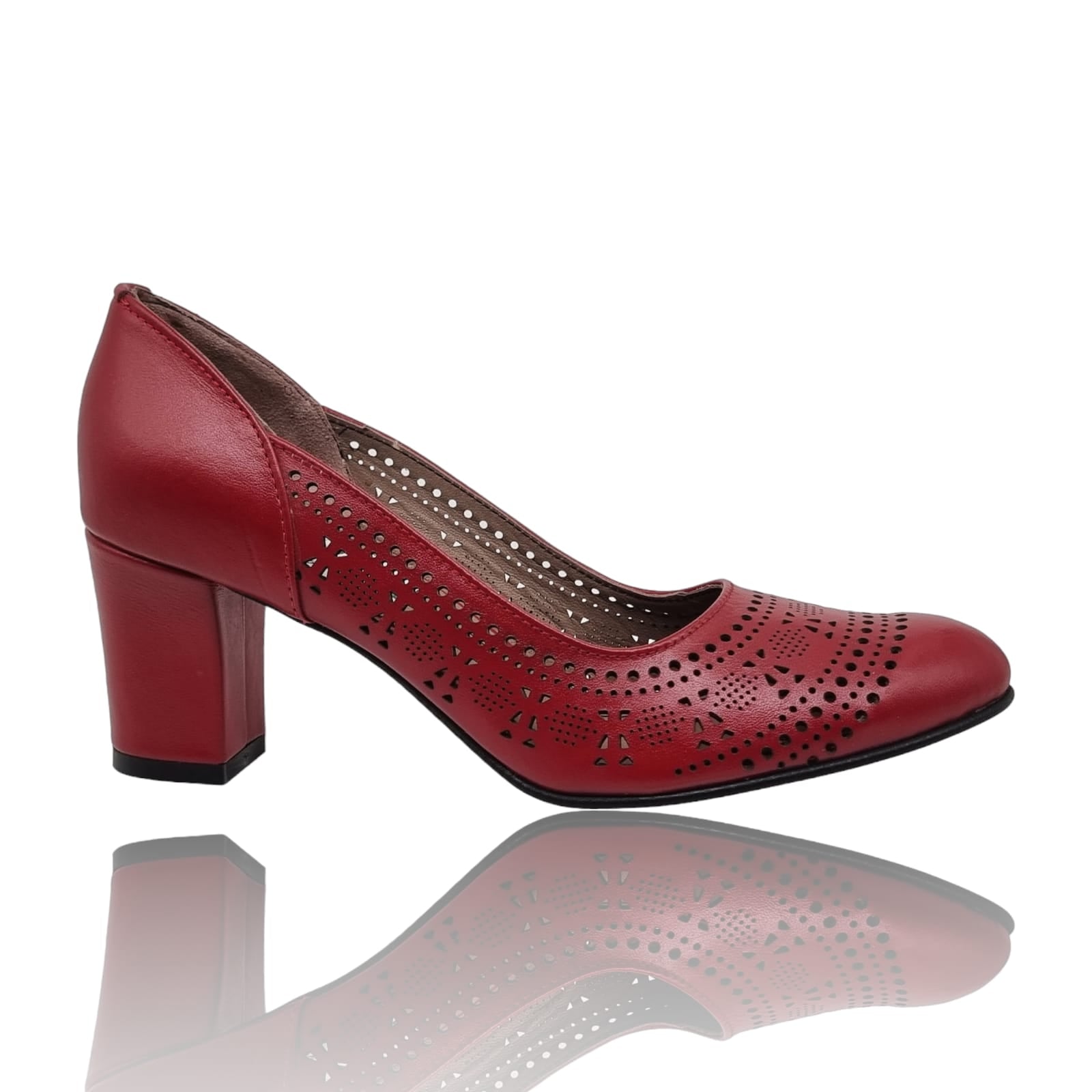 Pantofi Damă Eleganți Din Piele Naturală Roșie 20766