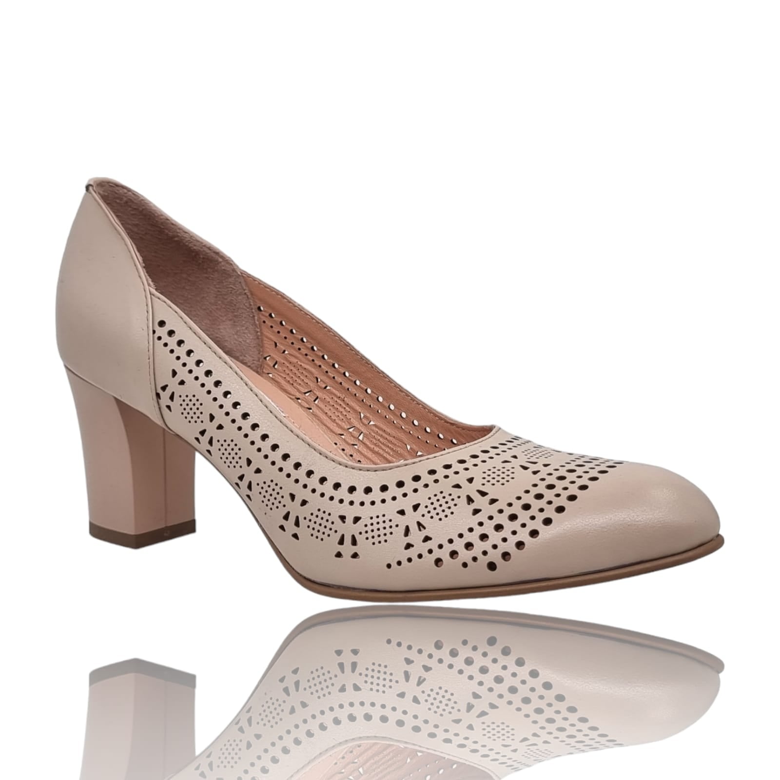 Pantofi Damă Eleganți Din Piele Naturală Nude 20769