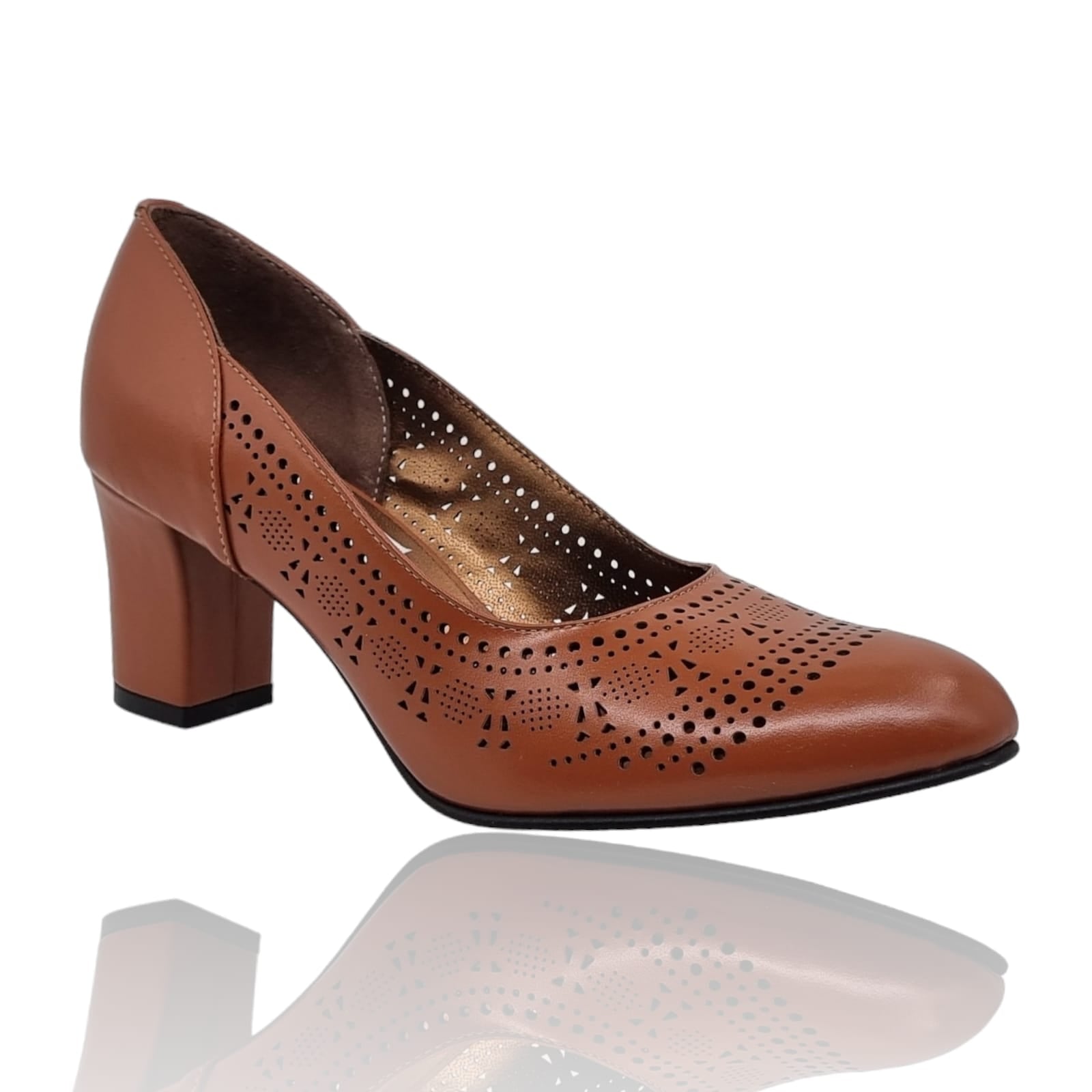 Pantofi Damă Eleganți Din Piele Naturală Maro 20770