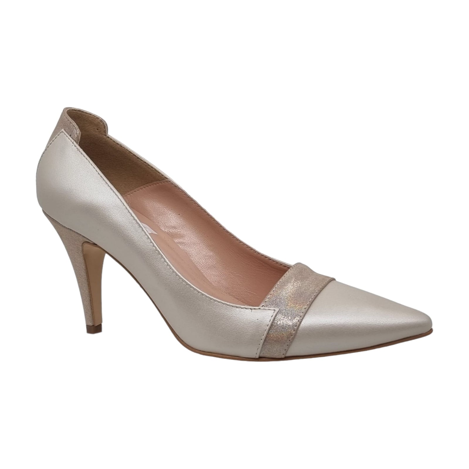 Pantofi Damă Eleganți Din Piele Naturală Bej Sidef 20773