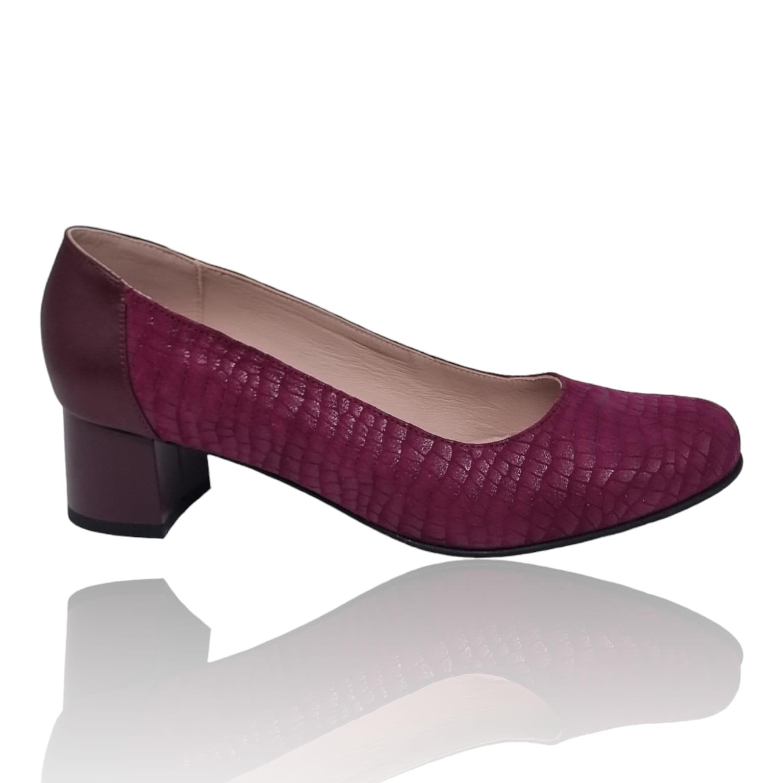 Pantofi Damă Eleganți Din Piele Naturală Bordo 20823