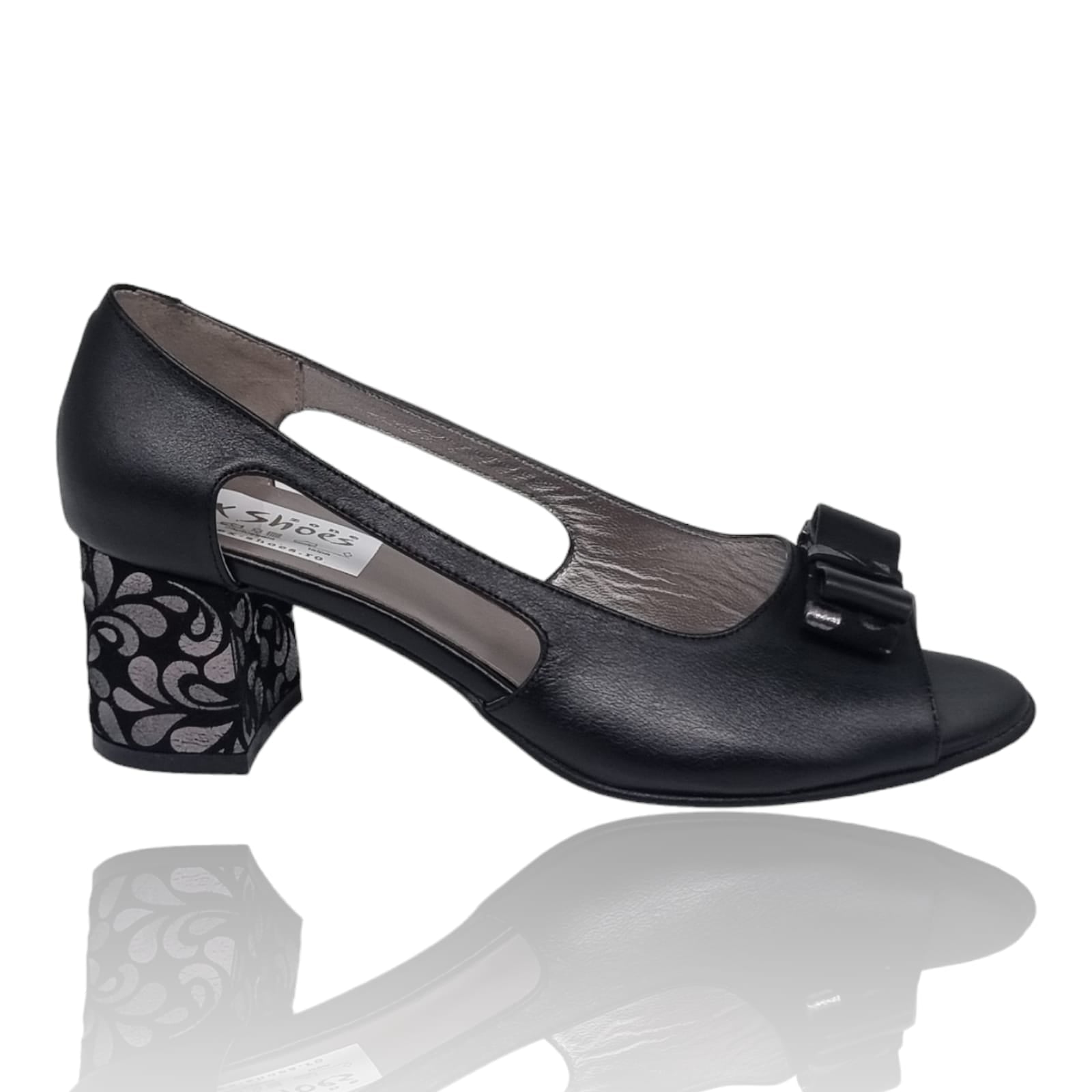 Pantofi Damă Eleganți Din Piele Naturală Neagra 20265