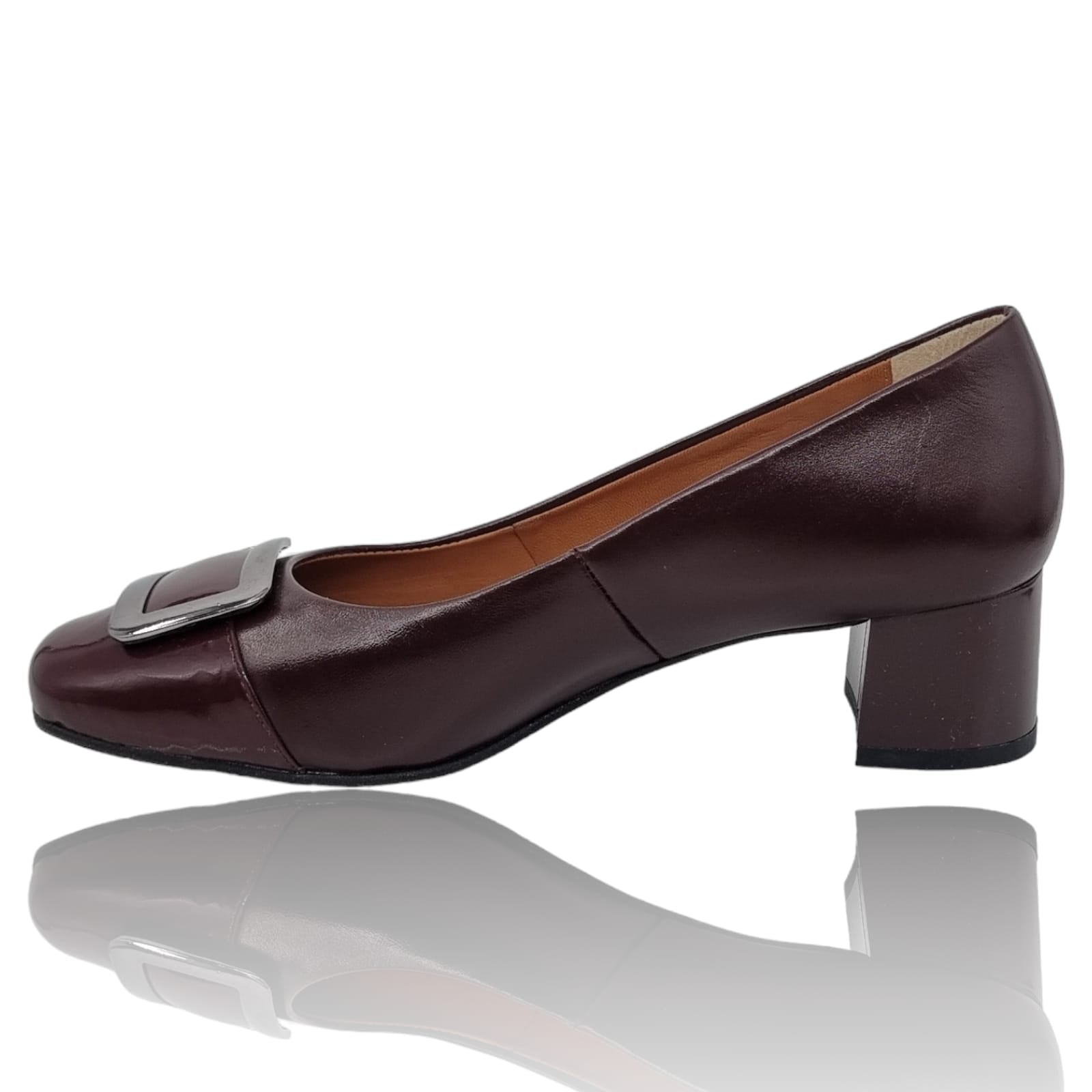 Pantofi Damă Eleganți Din Piele Naturală Visiniu 20830