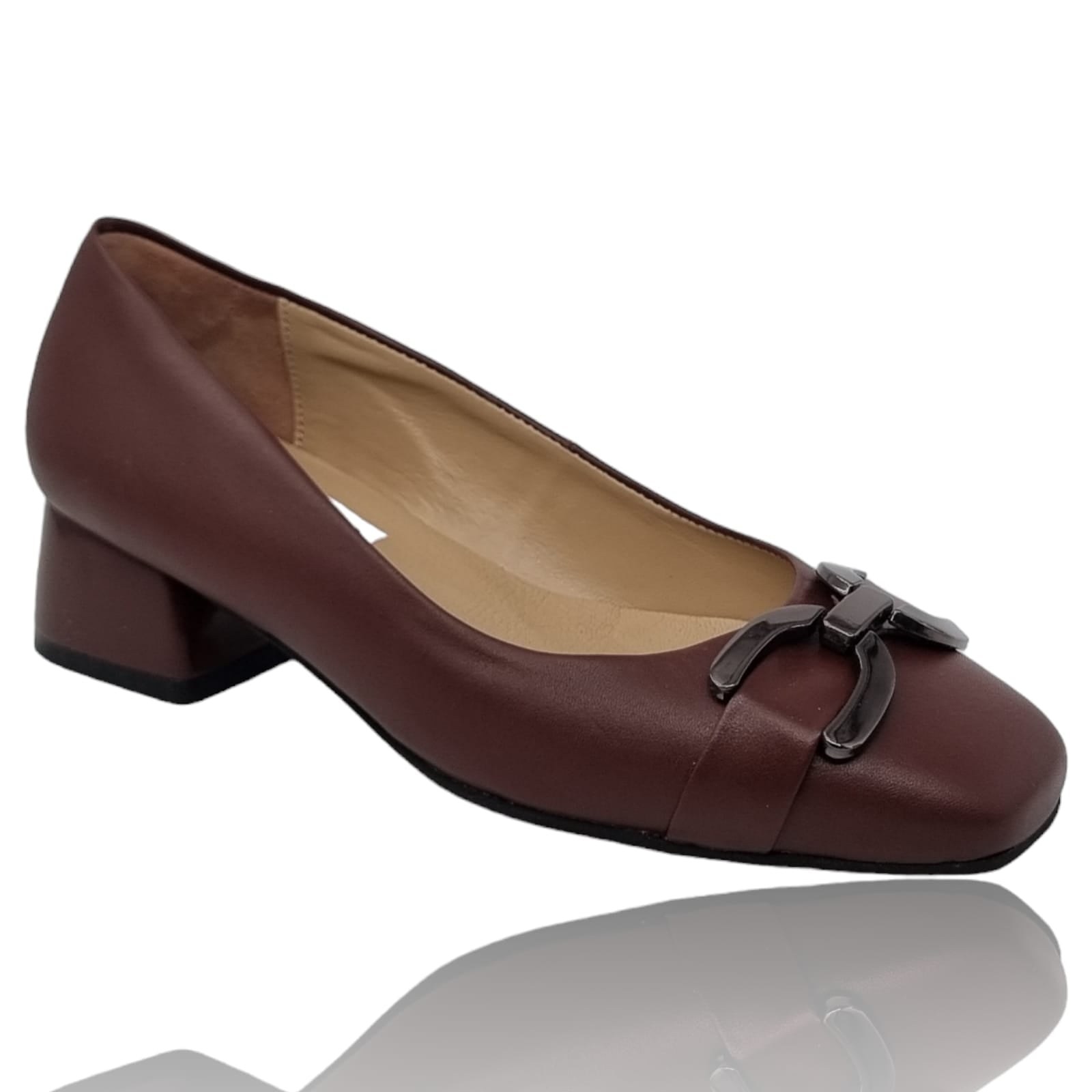 Pantofi Damă Eleganți Din Piele Naturală Bordo 20834