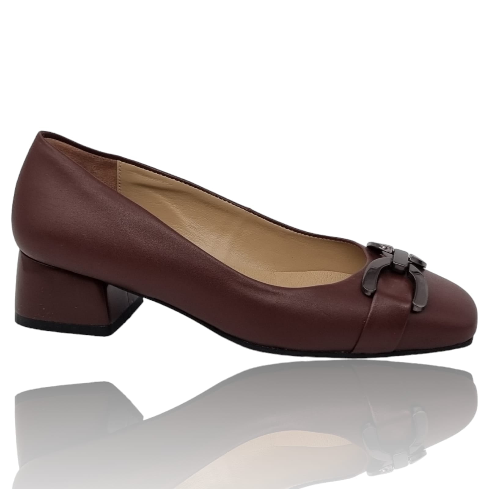 Pantofi Damă Eleganți Din Piele Naturală Bordo 20834