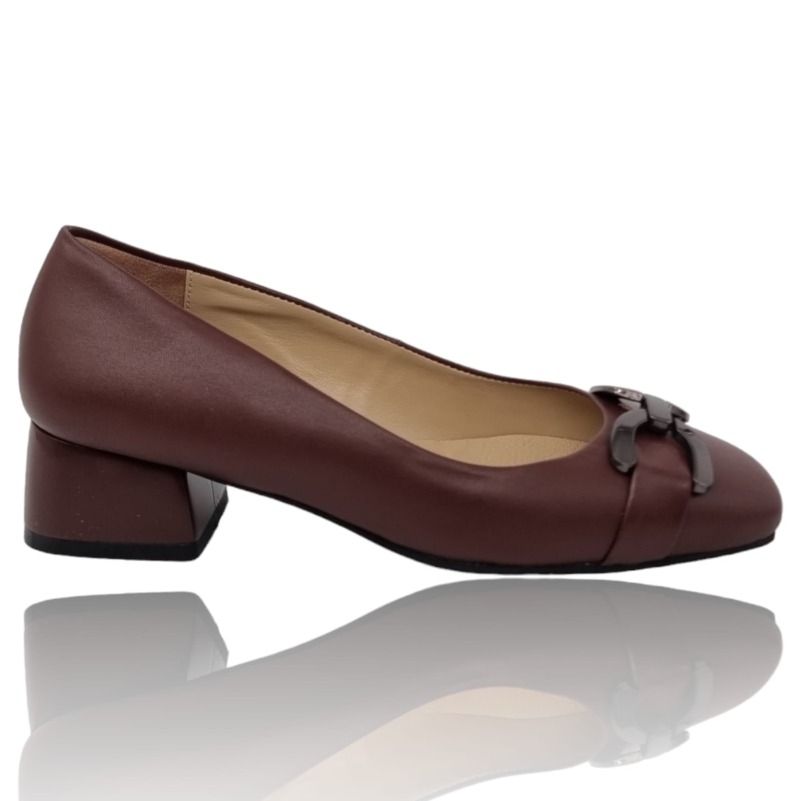 Pantofi Damă Eleganți Din Piele Naturală Bordo 20834