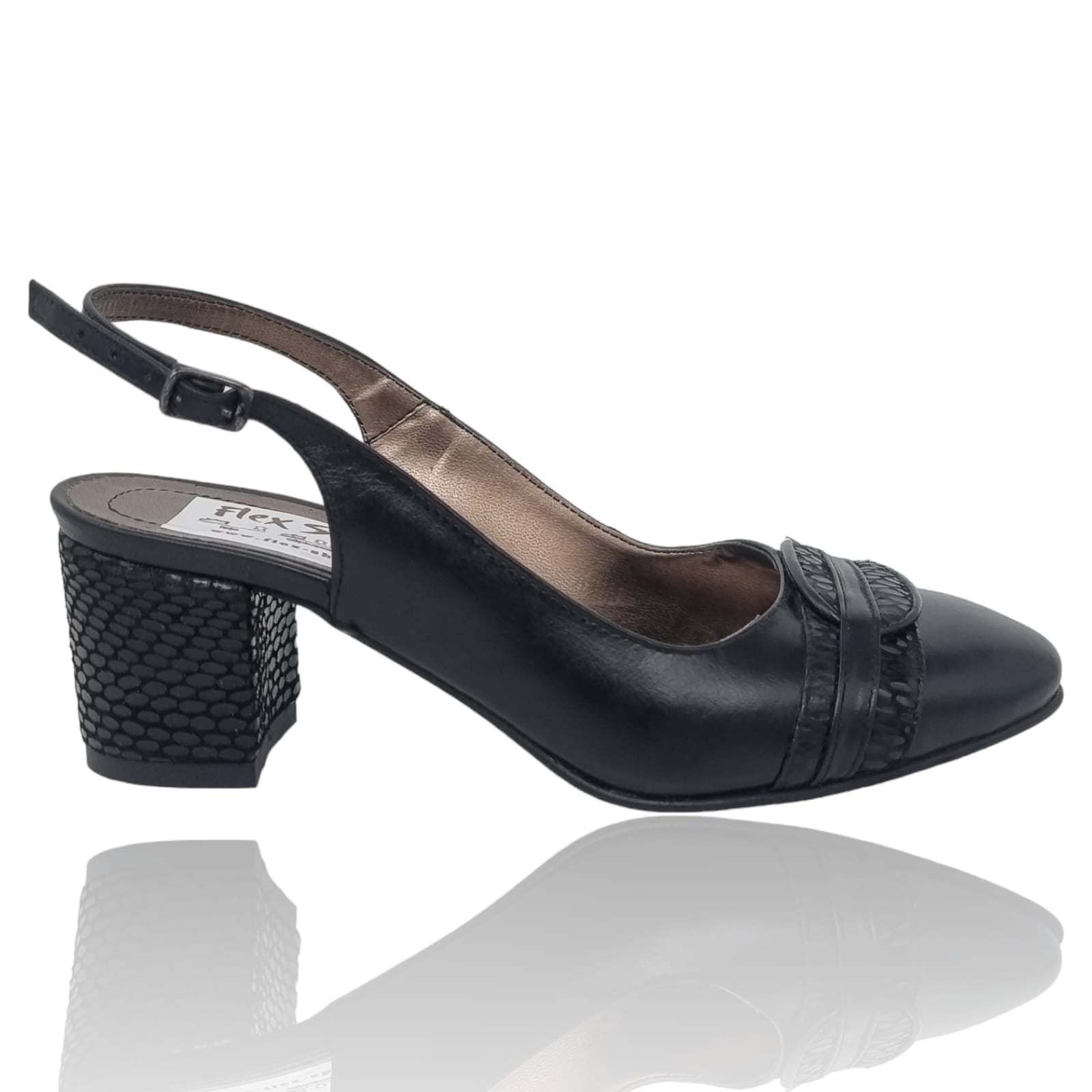 Pantofi Damă Eleganți Din Piele Naturală Negru Imp 20501
