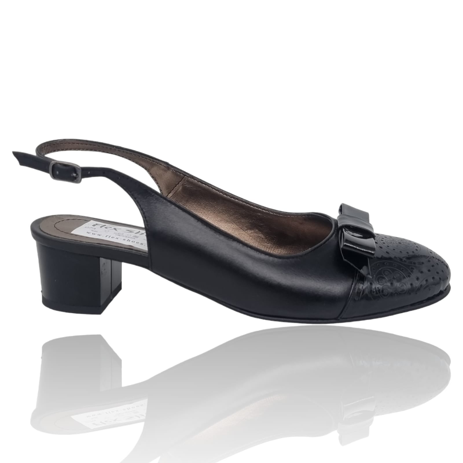 Pantofi Damă Eleganți Din Piele Naturală Negru 20503