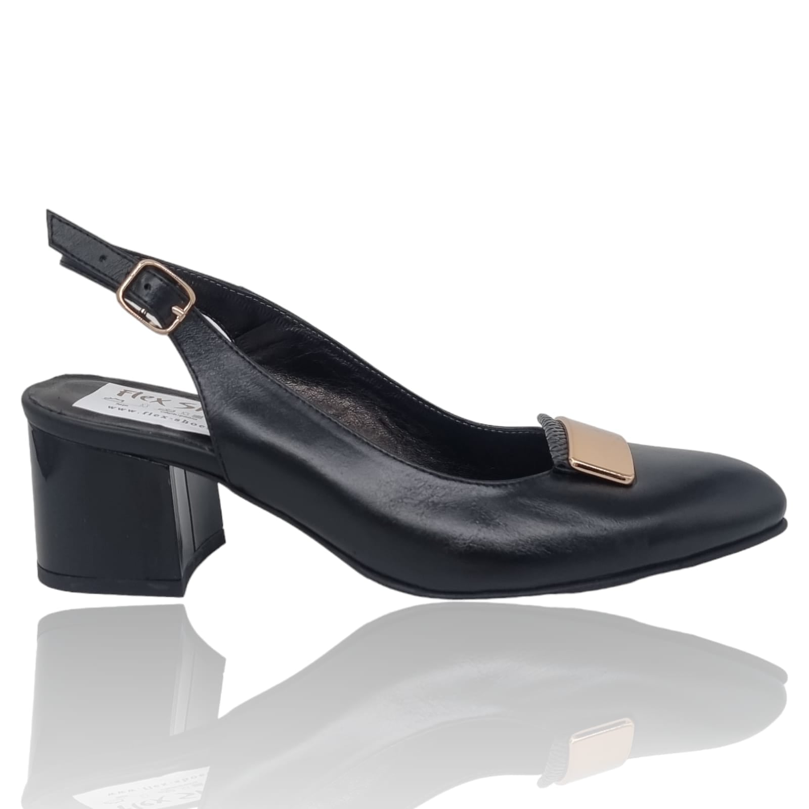 Pantofi Damă Eleganți Din Piele Naturală Negru 20428