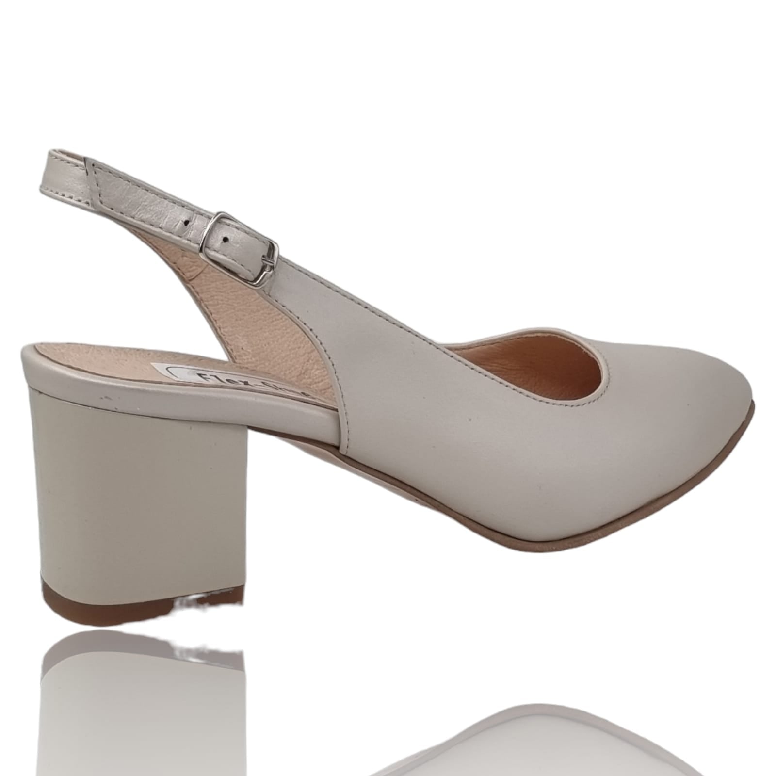 Pantofi Damă Eleganți Din Piele Naturală Crem 20505