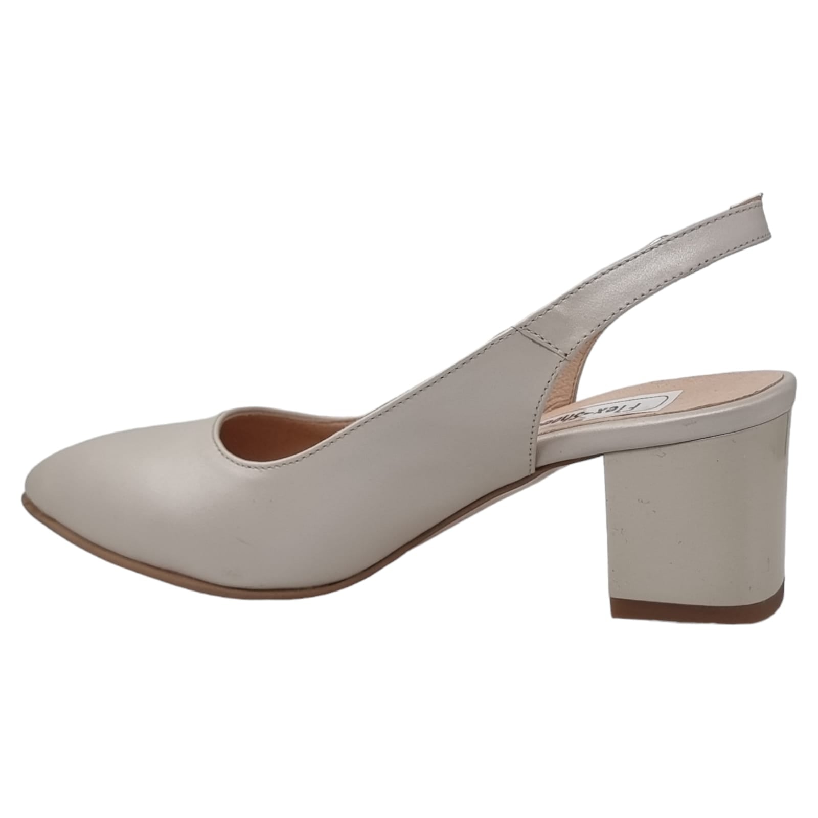 Pantofi Damă Eleganți Din Piele Naturală Crem 20505