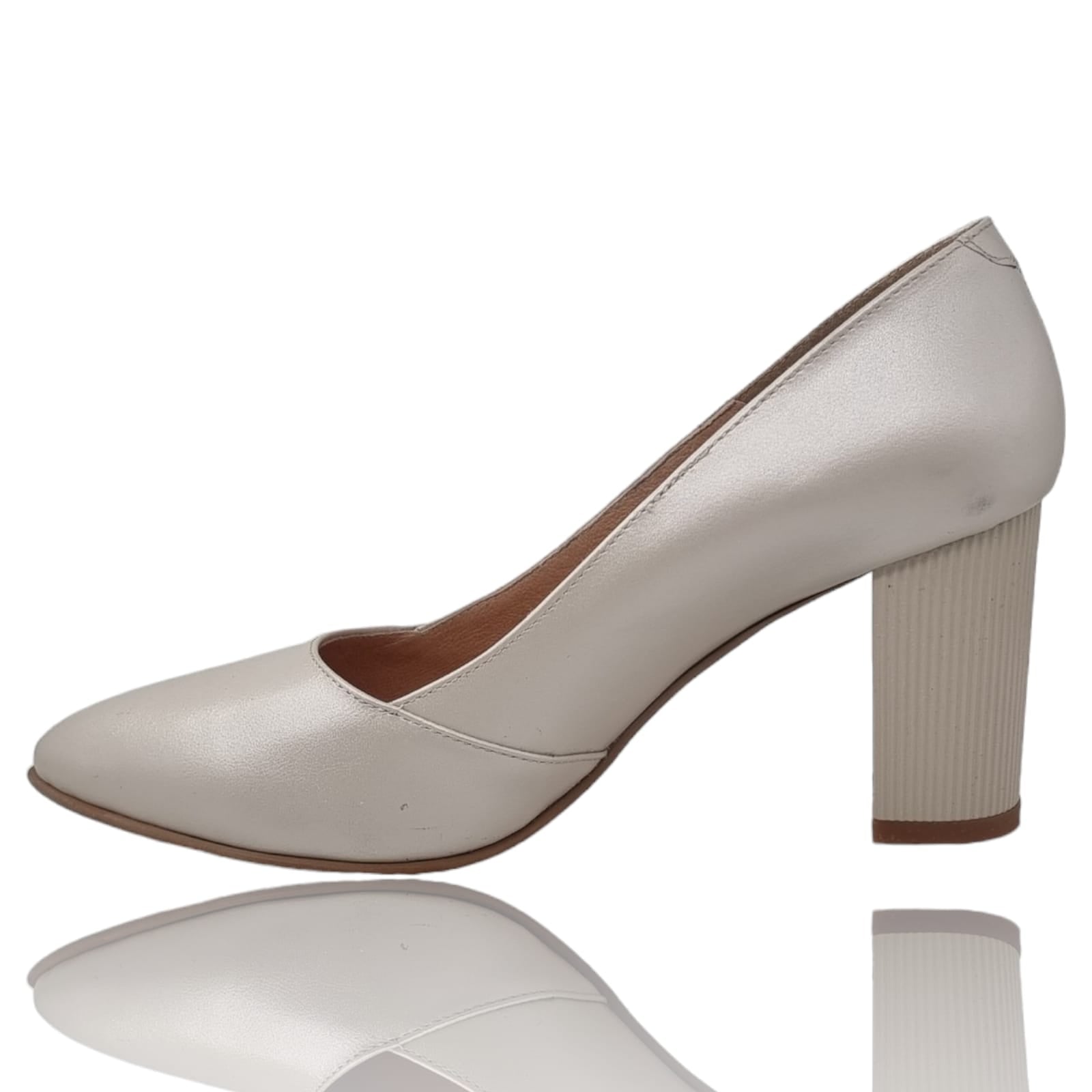 Pantofi Damă Eleganți Din Piele Naturală Crem 20280