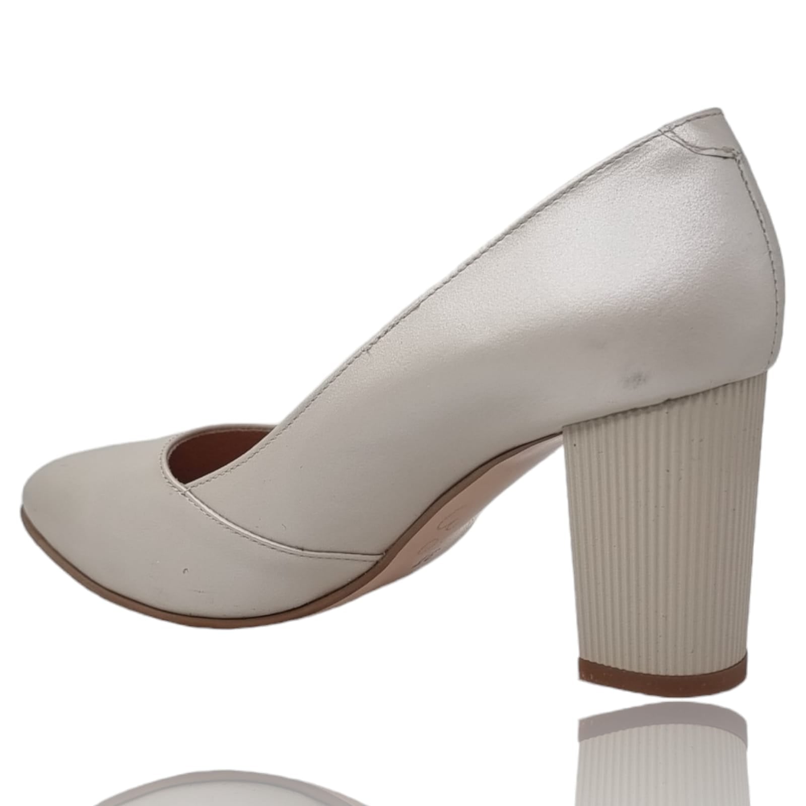 Pantofi Damă Eleganți Din Piele Naturală Crem 20280