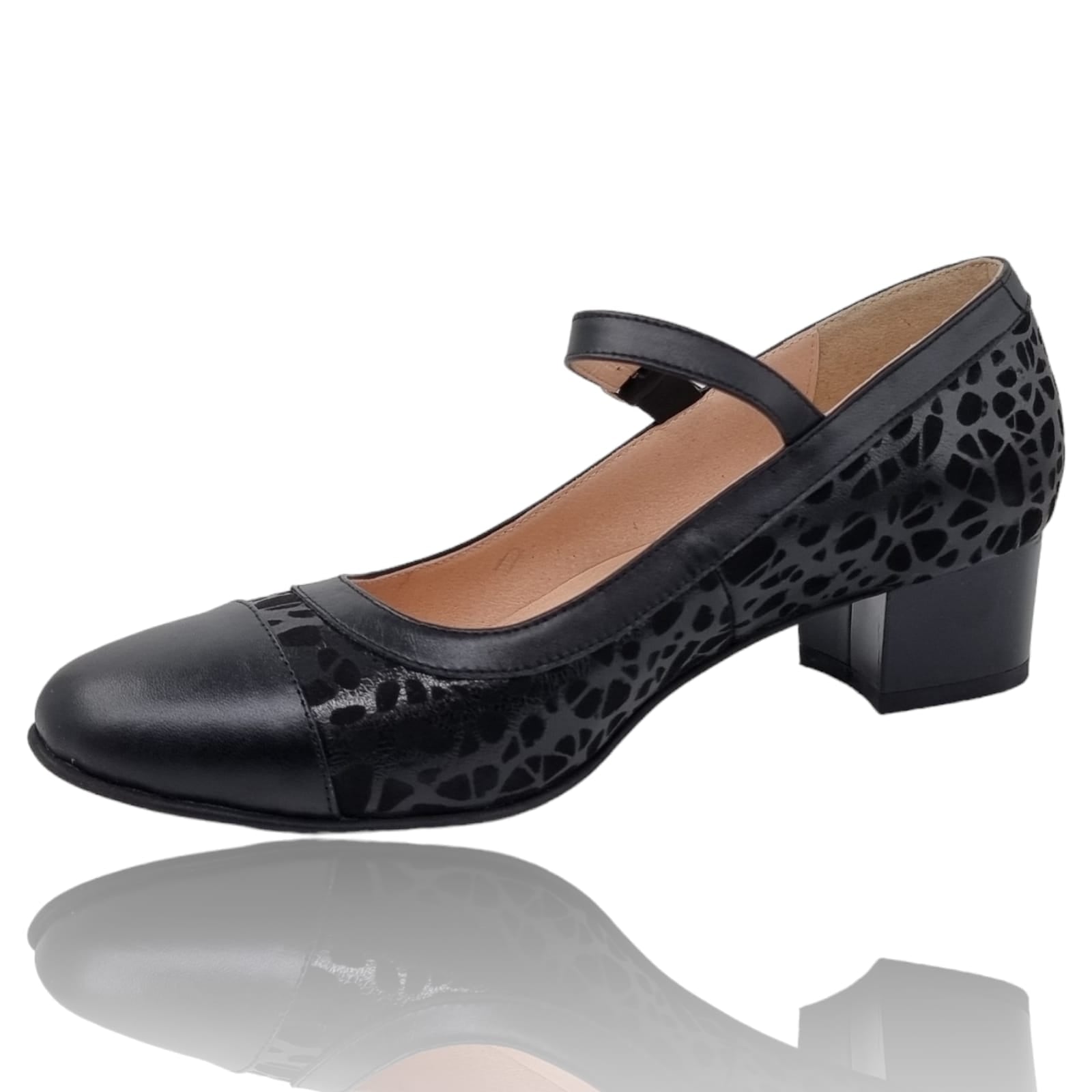 Pantofi Damă Eleganți Din Piele Naturală Neagră 20286