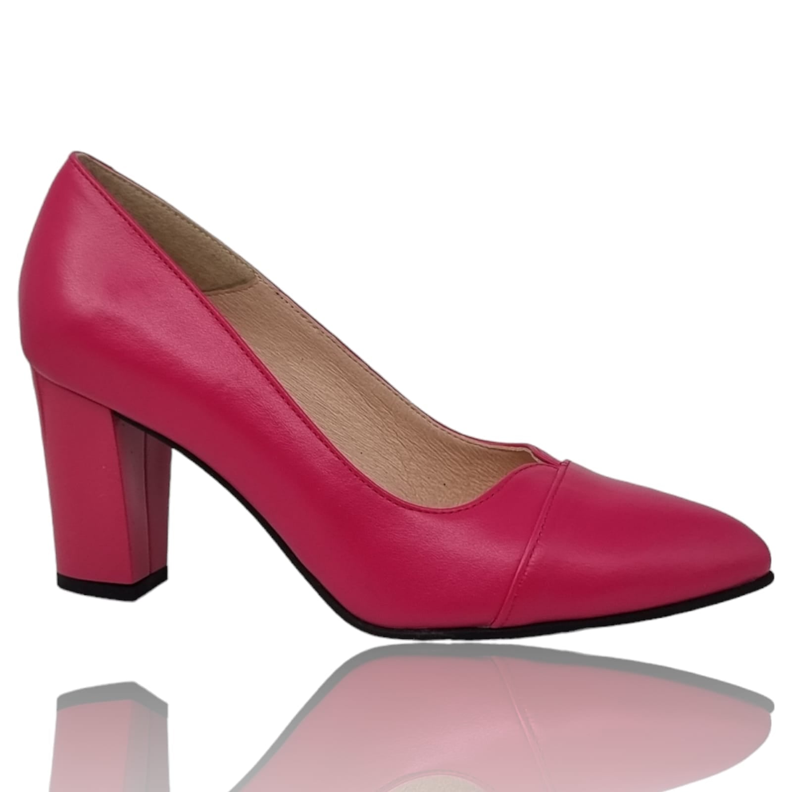 Pantofi Damă Eleganți Din Piele Naturală Fucsia 20300