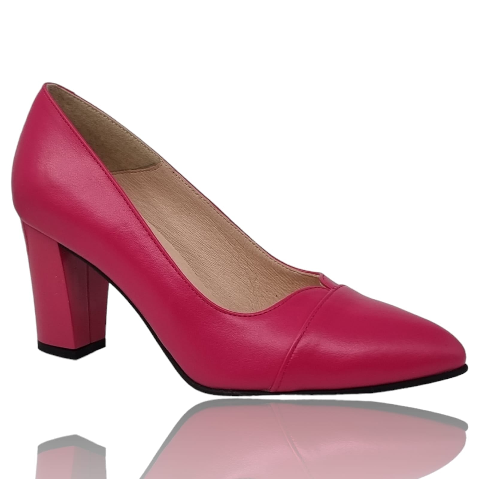 Pantofi Damă Eleganți Din Piele Naturală Fucsia 20300