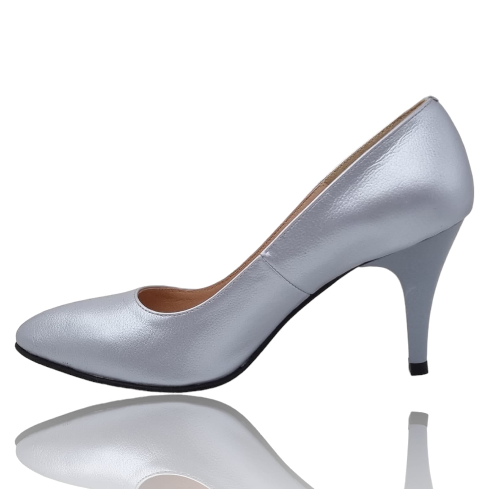 Pantofi Damă Eleganți Din Piele Naturală Gri Sidef 20305